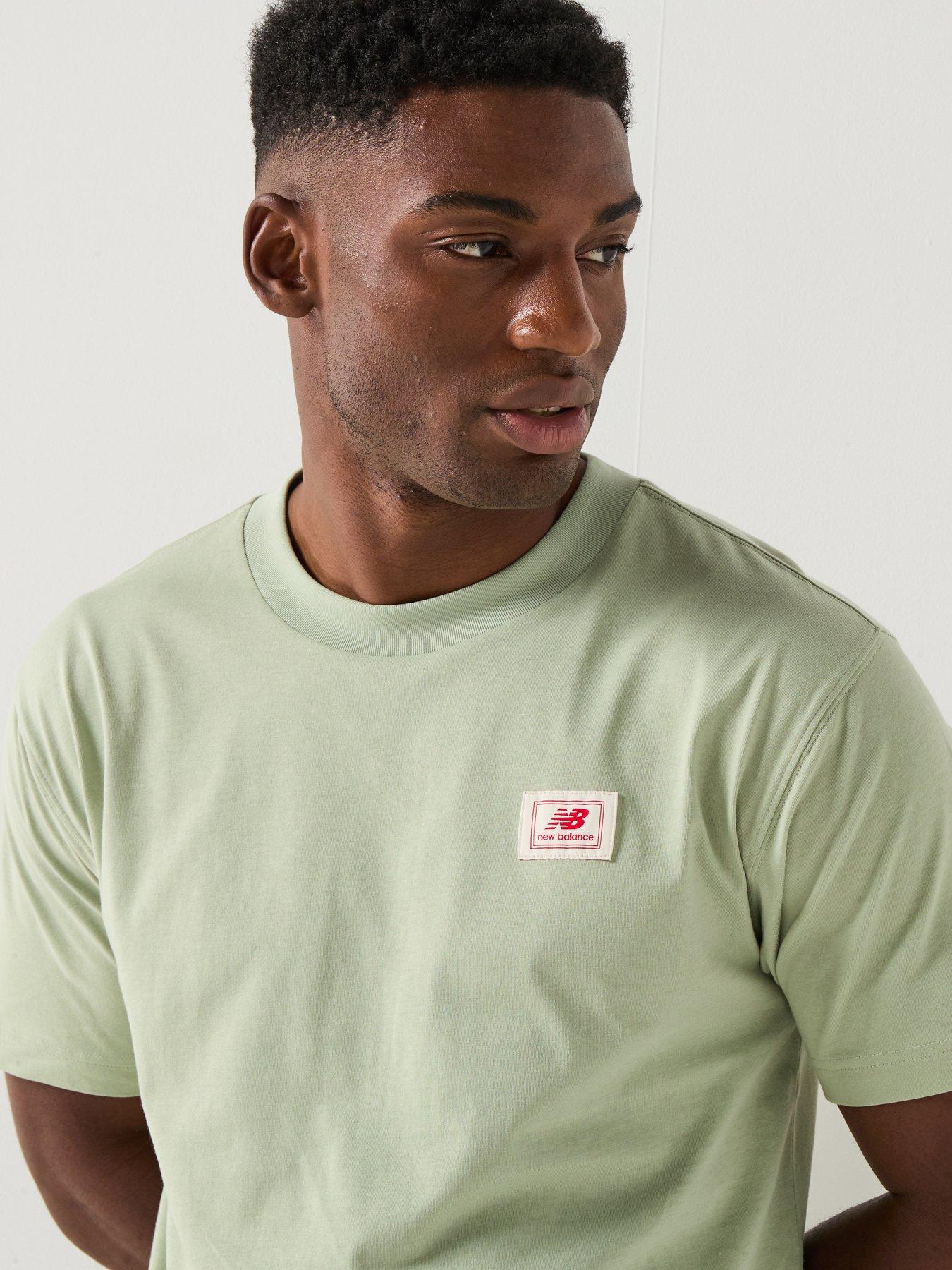 Image 4 of 6 of New Balance Mens Woven Label T-Shirt - Green