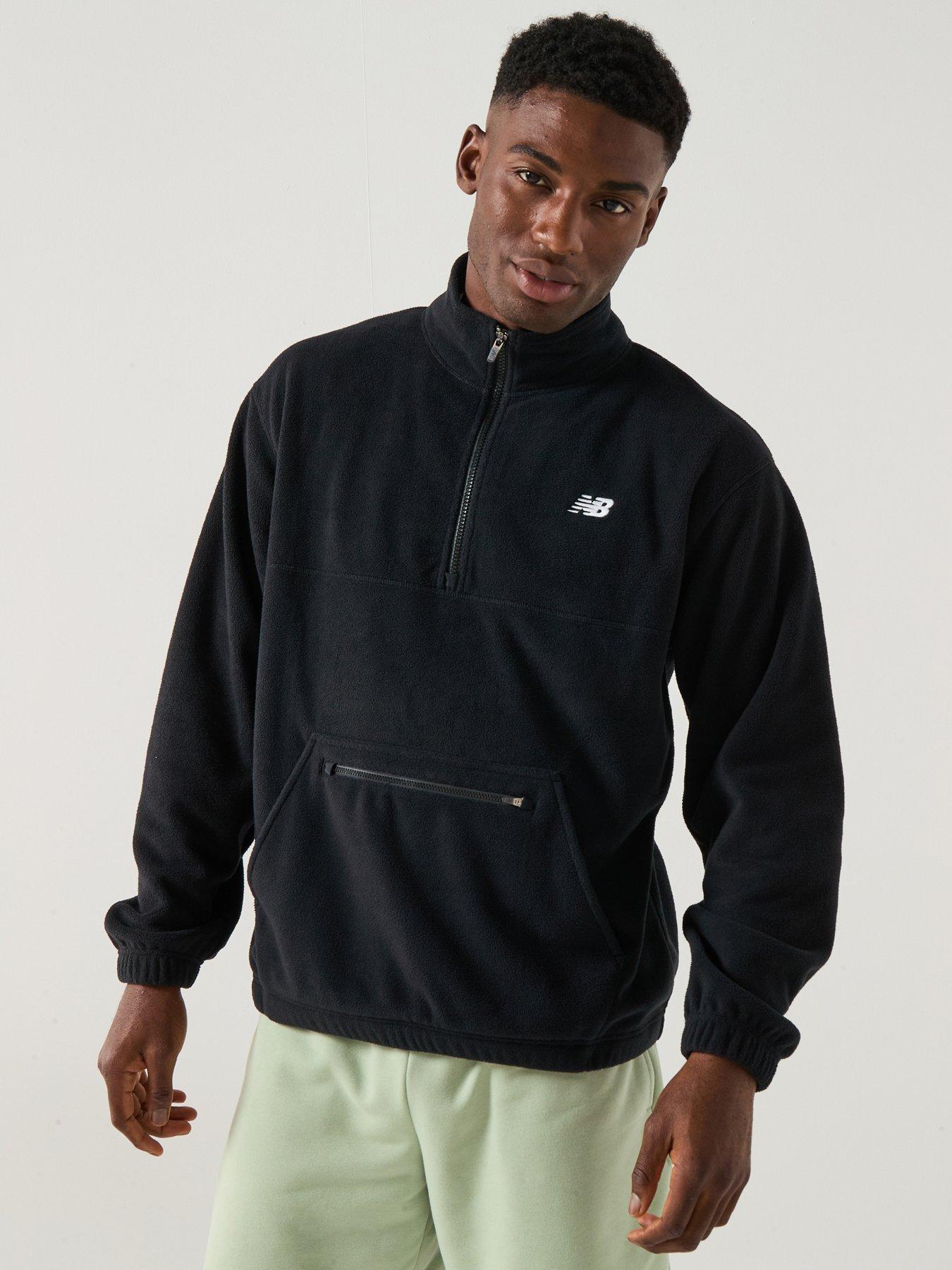 New Balance Mens Polar Fleece 1/2 Zip - Black