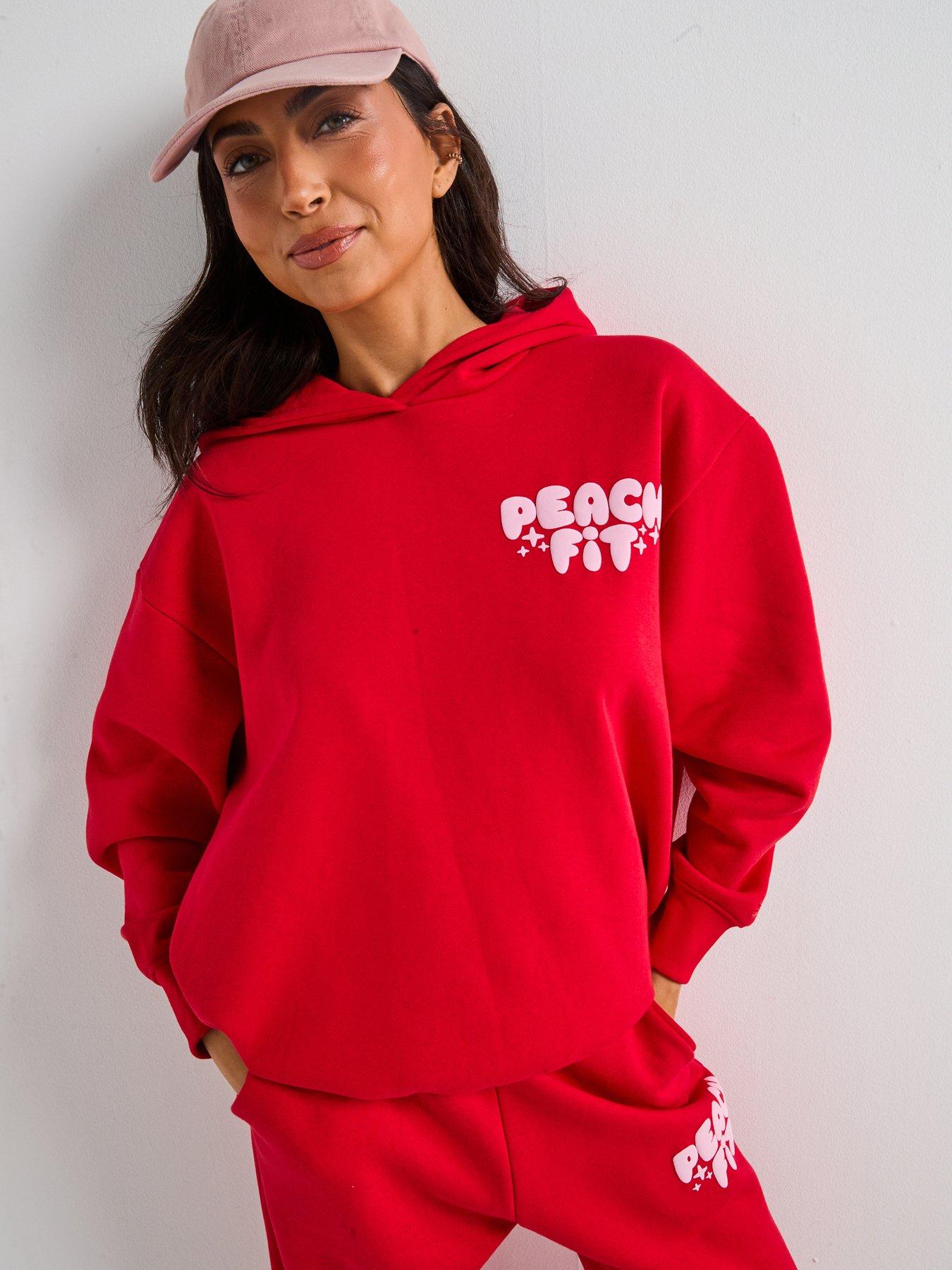 Peach Fit Womens Cosy Dept Hoodie - Red