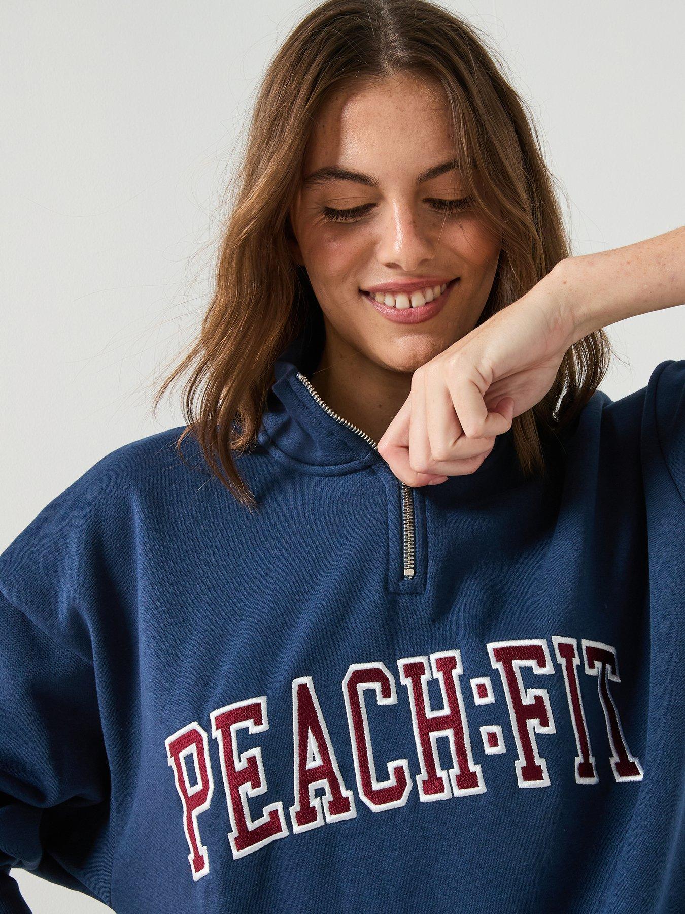 peach-fit-womens-retro-zip-neck-sweat-navyoutfit