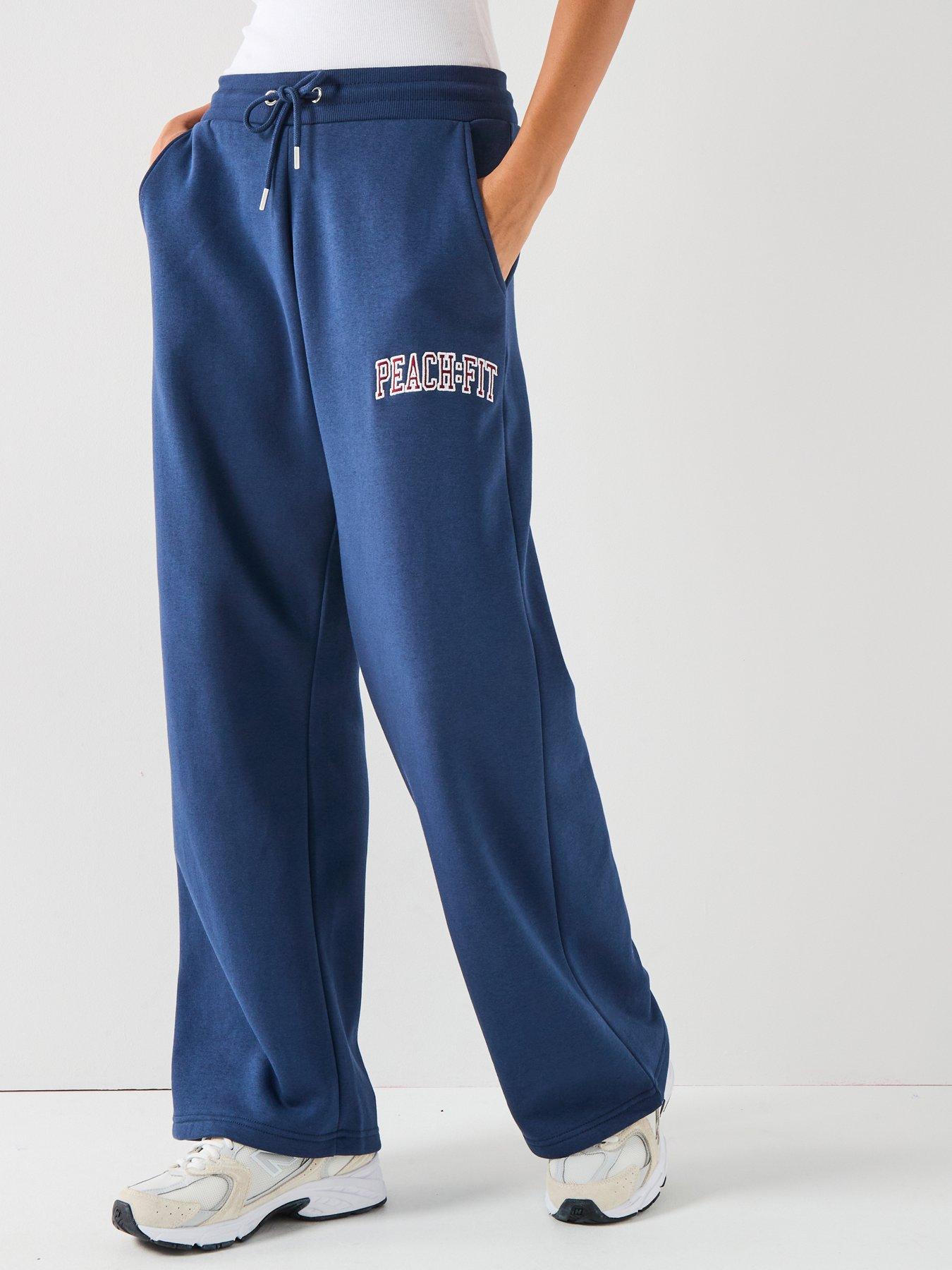 Peach Fit Womens Retro Joggers - Navy