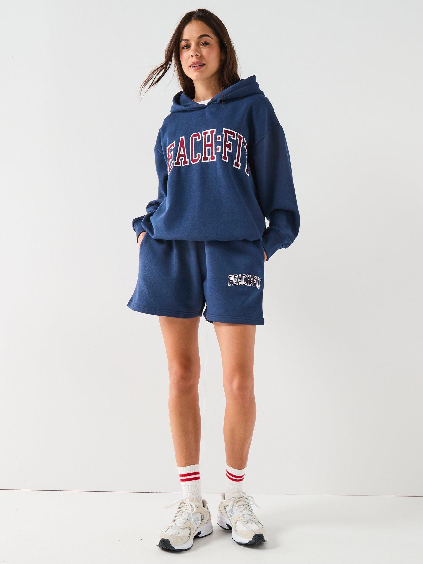 Image 3 of 5 of Peach Fit Womens Retro Shorts - Navy