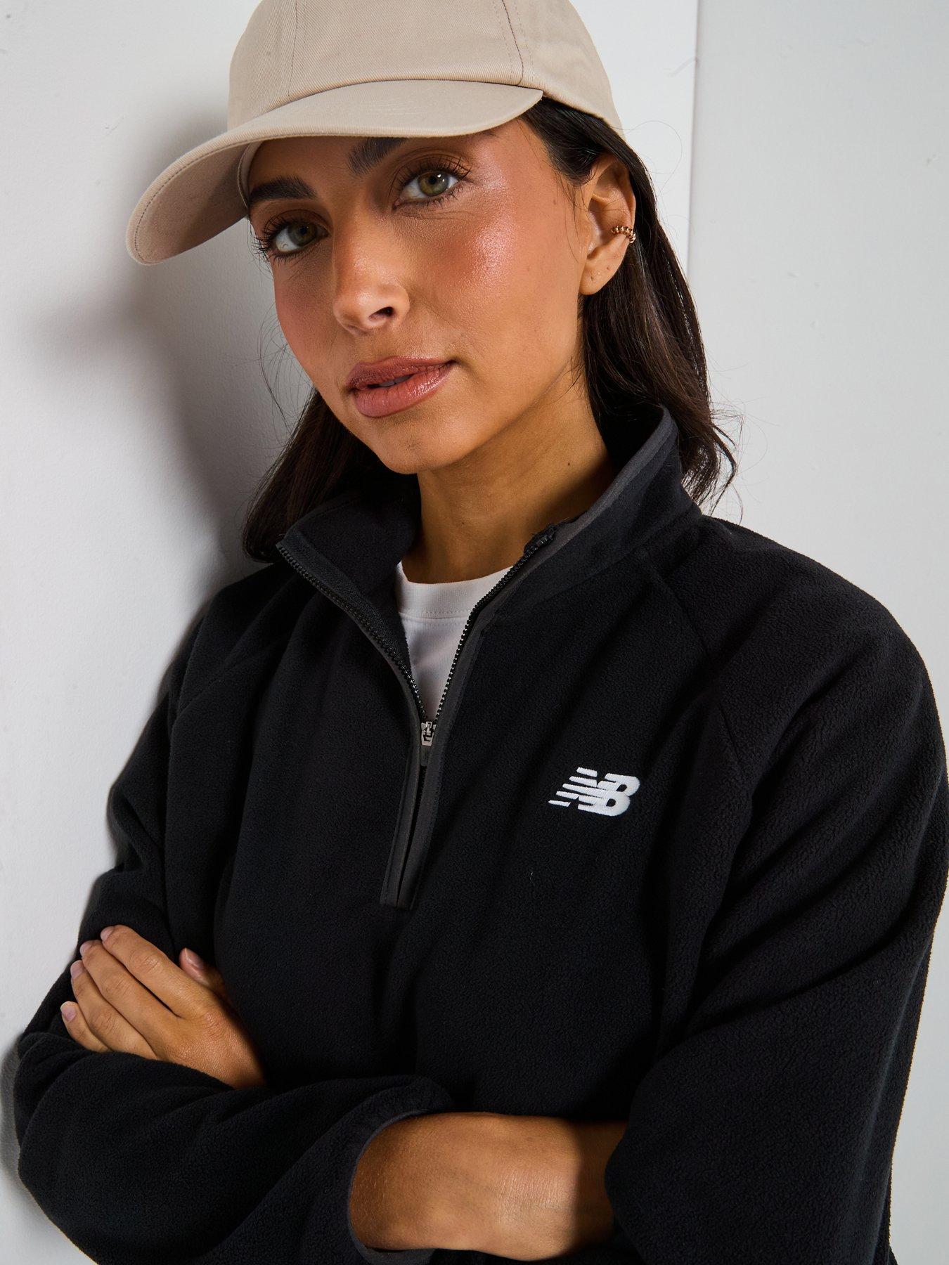 Image 4 of 6 of New Balance Womens Polar Fleece 1/2 Zip- Black