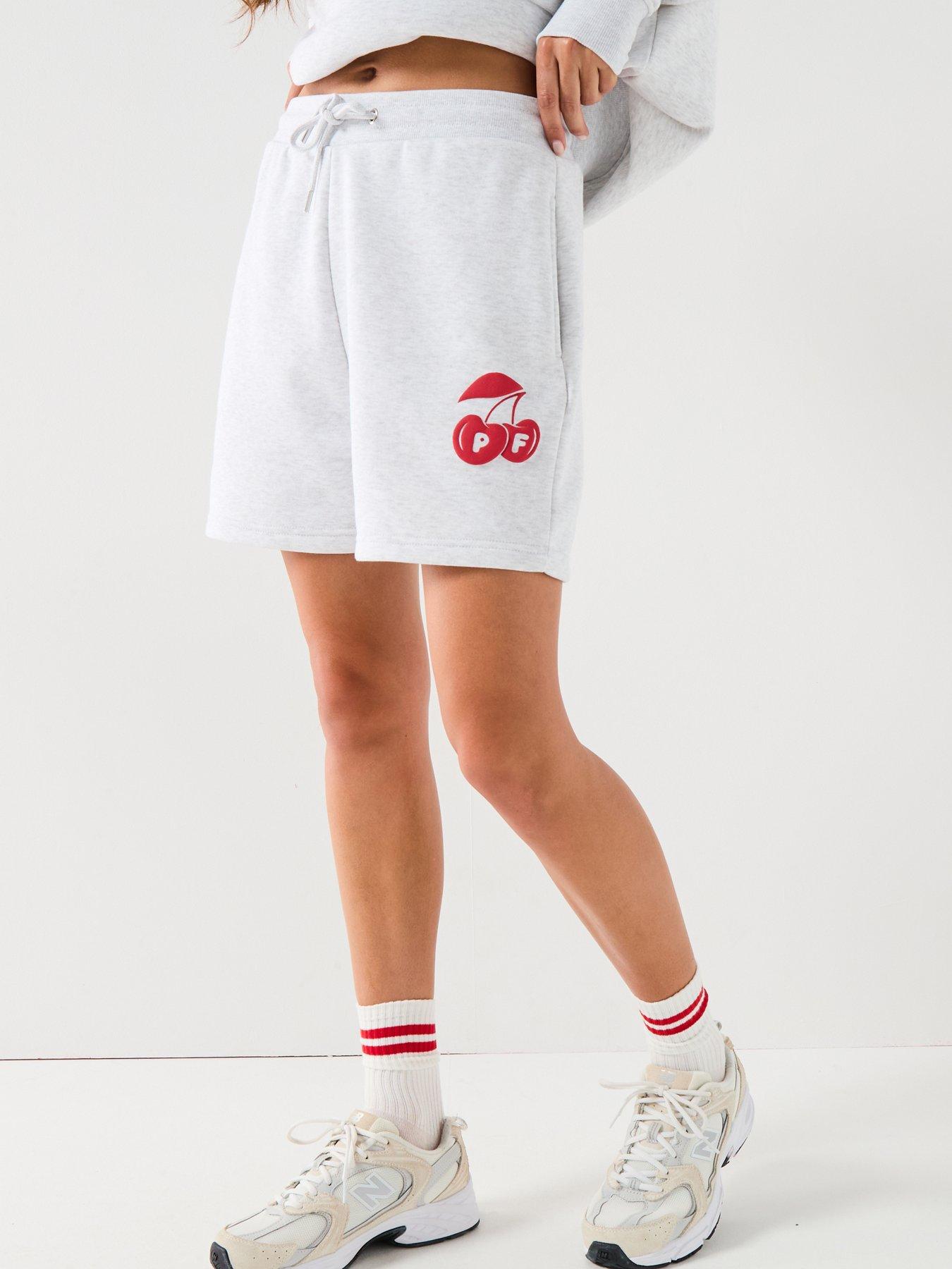 Image 1 of 6 of Peach Fit Womens Cherry Shorts - Grey