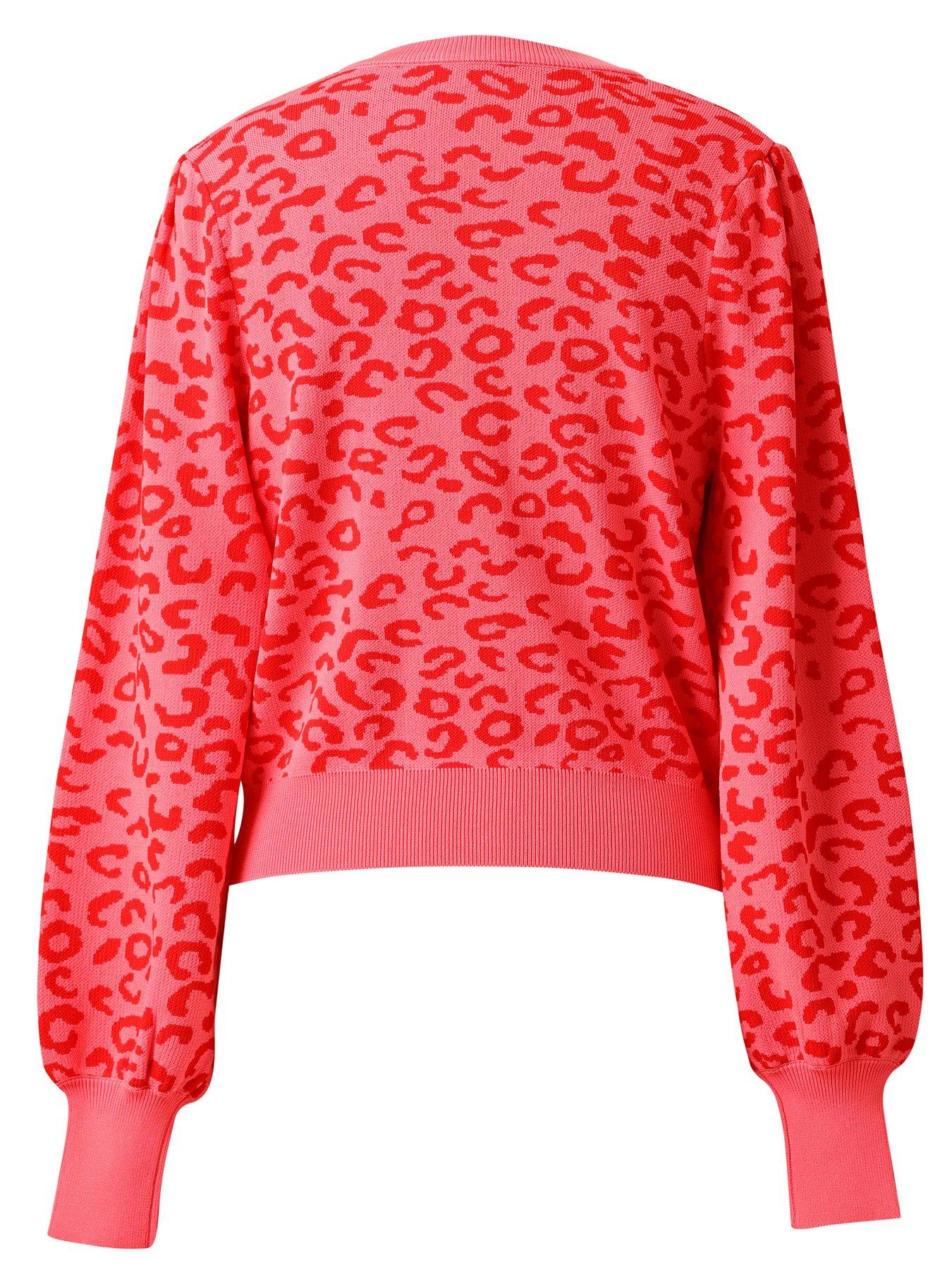 Image 3 of 4 of Emily Lovelock Sherry Leopard Cardigan - Pink