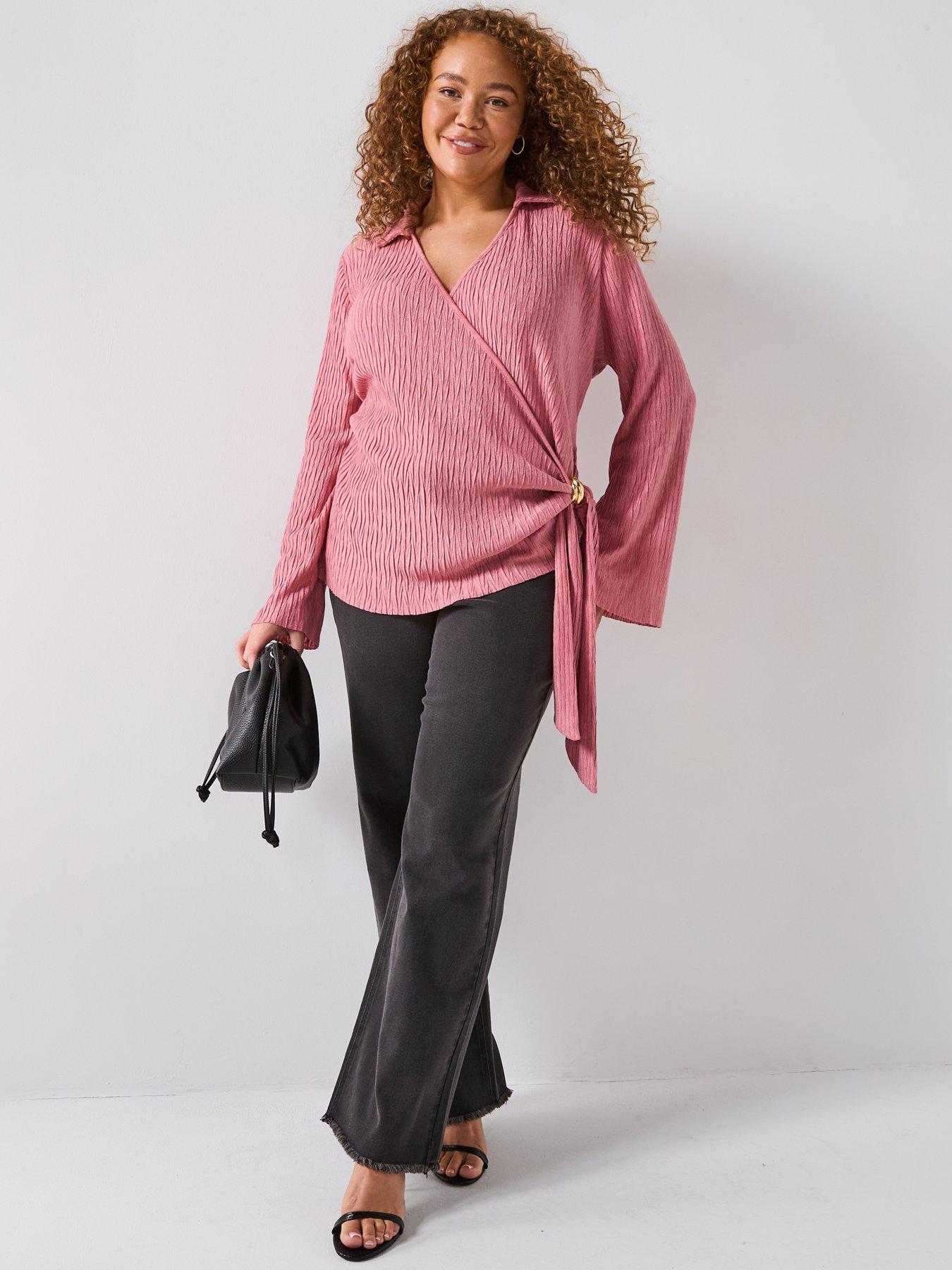 v-by-very-curve-textured-gold-trim-wrap-top-pinkback