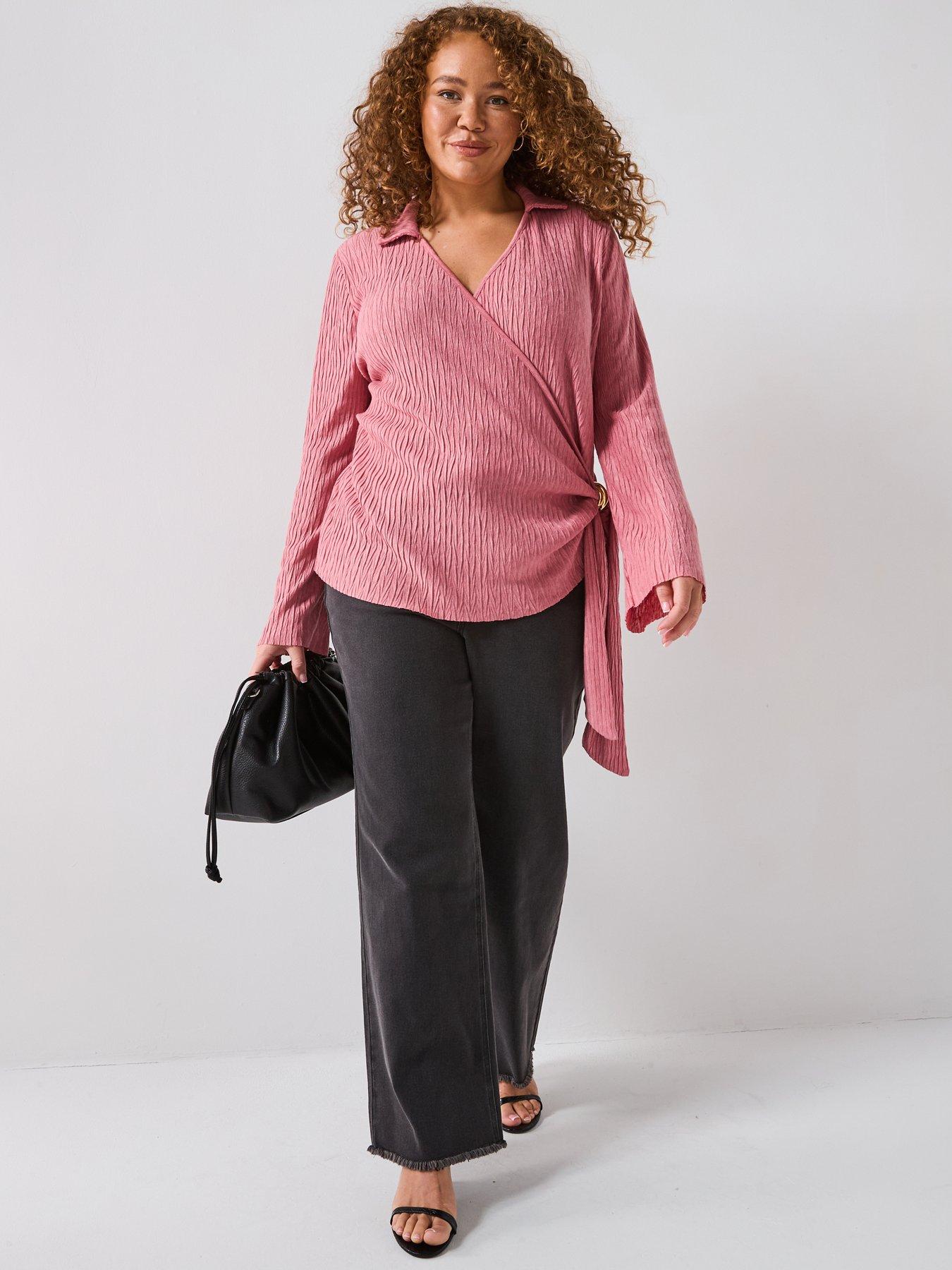 v-by-very-curve-textured-gold-trim-wrap-top-pinkoutfit