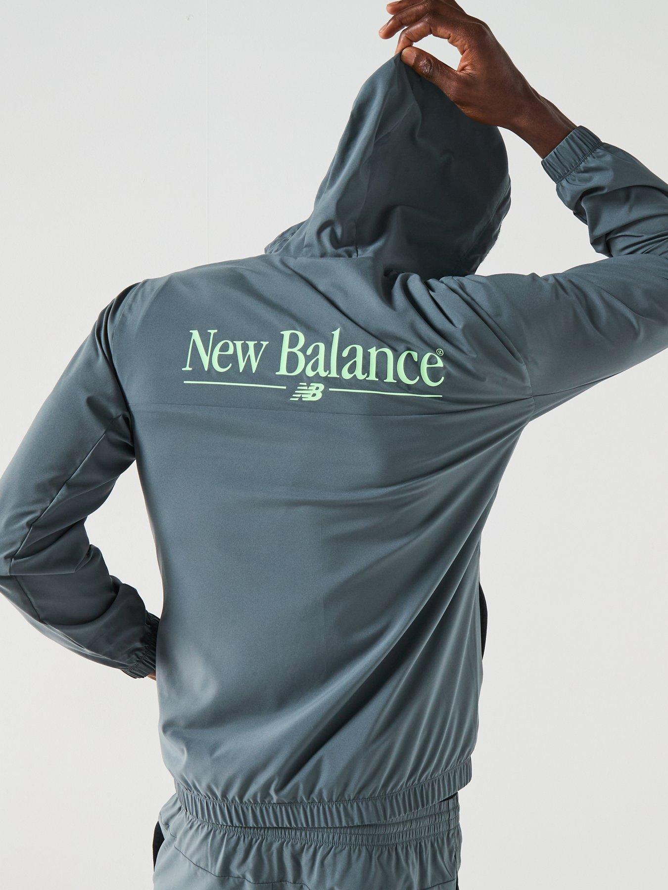 Image 2 of 6 of New Balance Mens Reimagined Woven Graphic Jacket - Grey