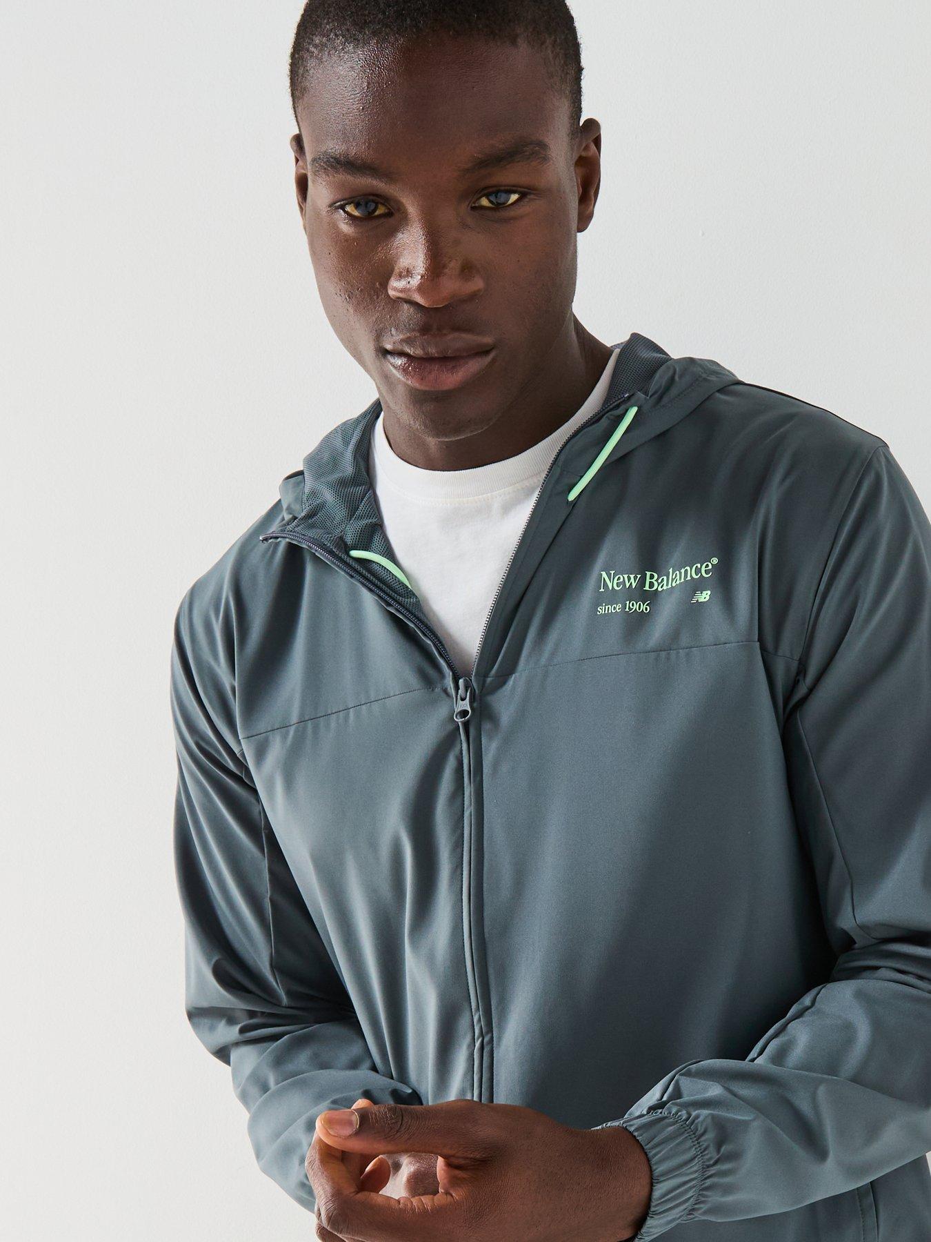 Image 4 of 6 of New Balance Mens Reimagined Woven Graphic Jacket - Grey