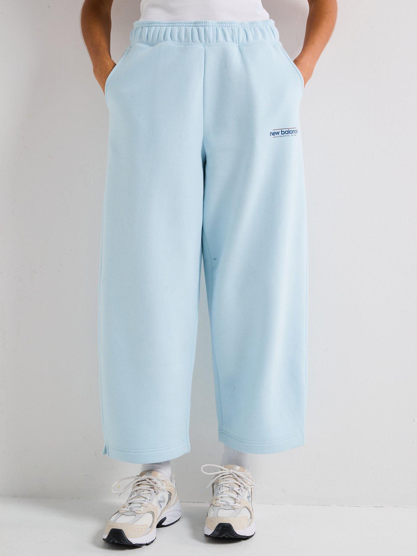 New Balance Womens Reimagined Fleece Barrel Leg Pant - Blue