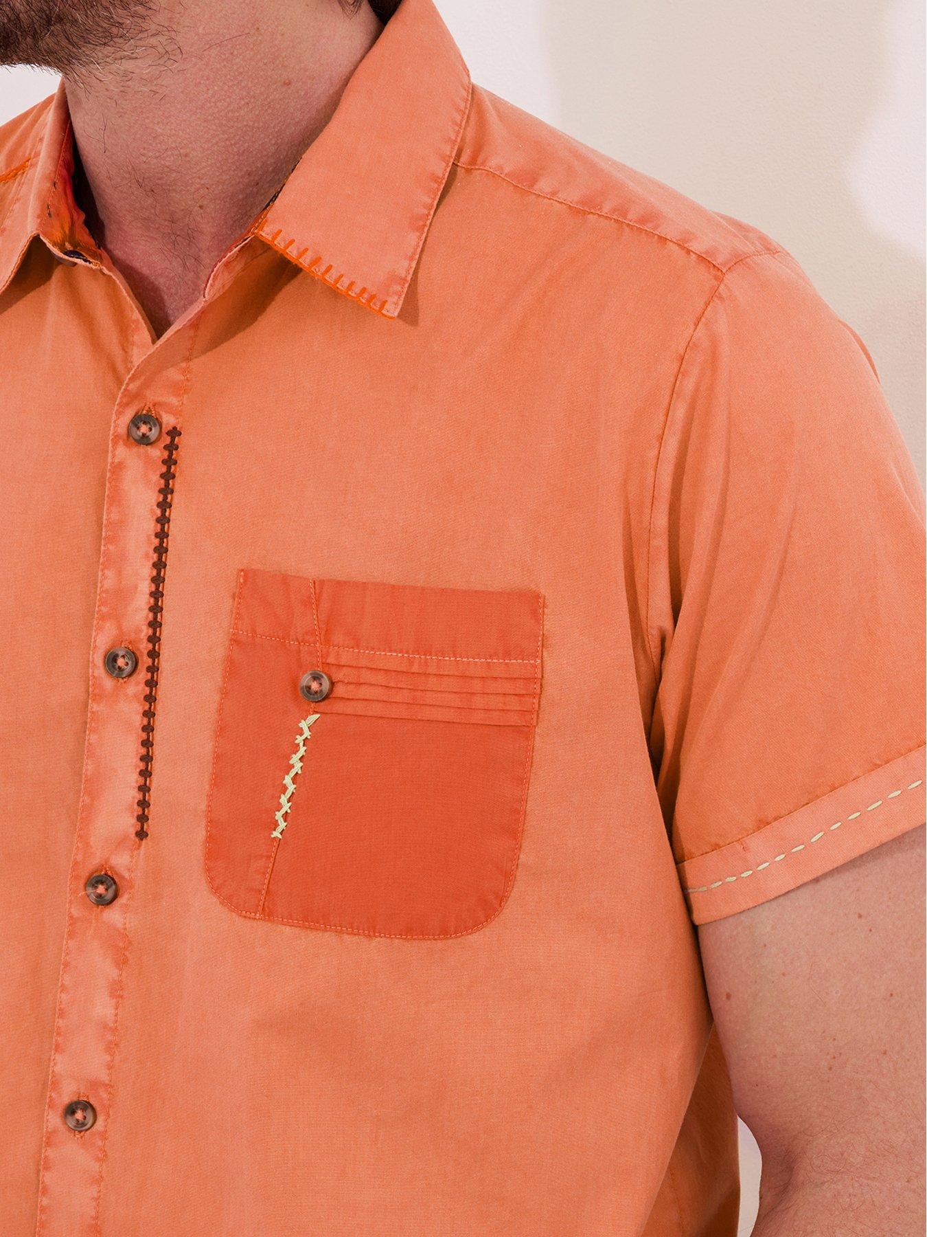 Image 4 of 6 of Joe Browns Joe Browns Carefree Customised Short Sleeve Shirt - Orange