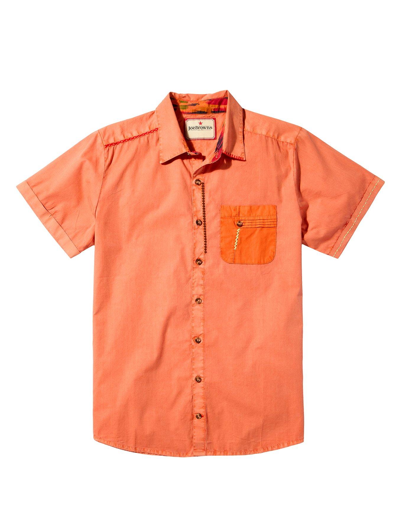 Image 6 of 6 of Joe Browns Joe Browns Carefree Customised Short Sleeve Shirt - Orange