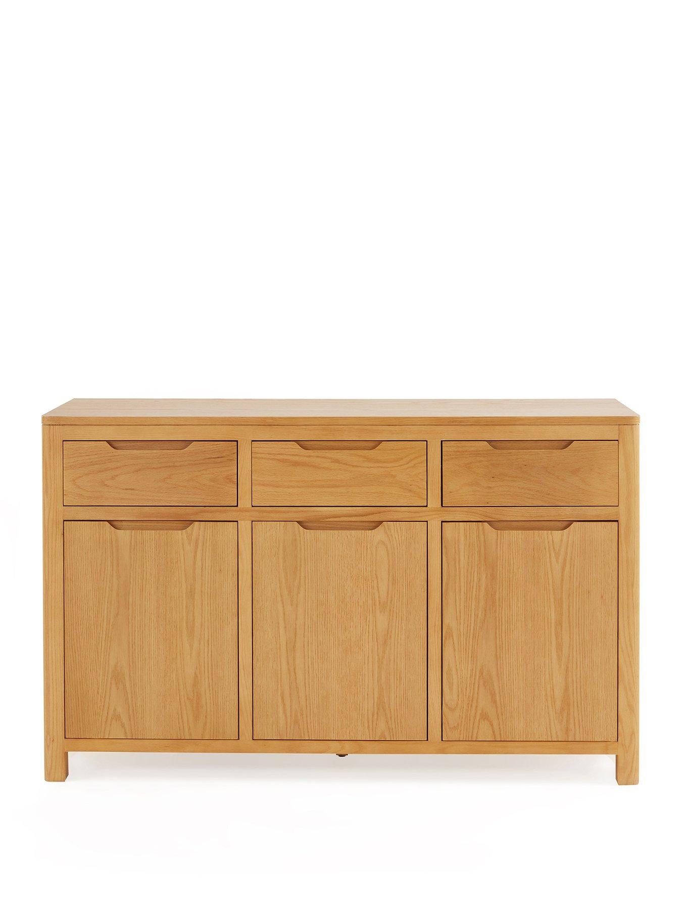 Image 2 of 7 of The Very Collection Saxon Large Ready Assembled Sideboard - Oak