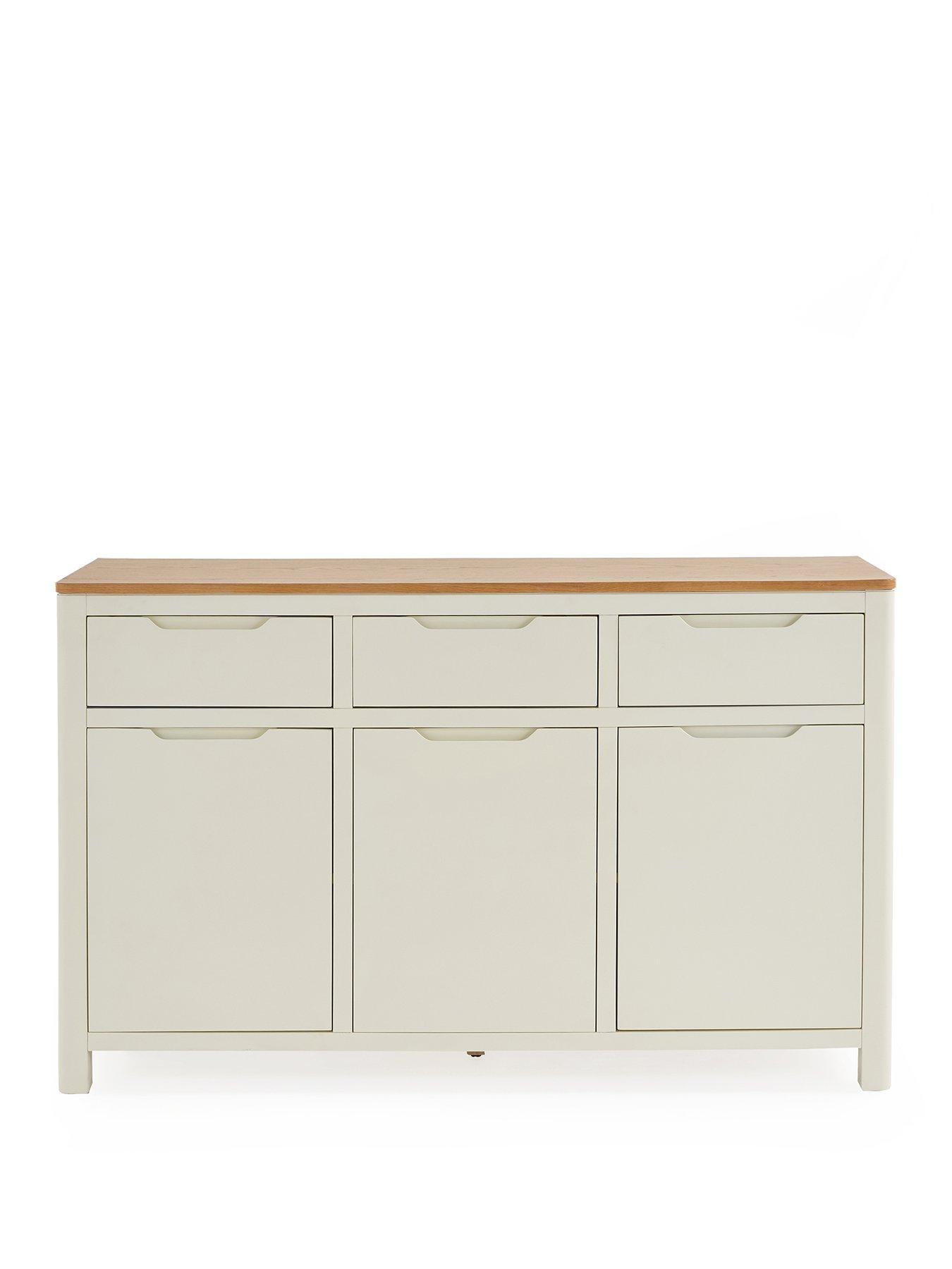 Image 2 of 7 of The Very Collection Saxon Large Ready Assembled&nbsp;Sideboard - Cream/Oak