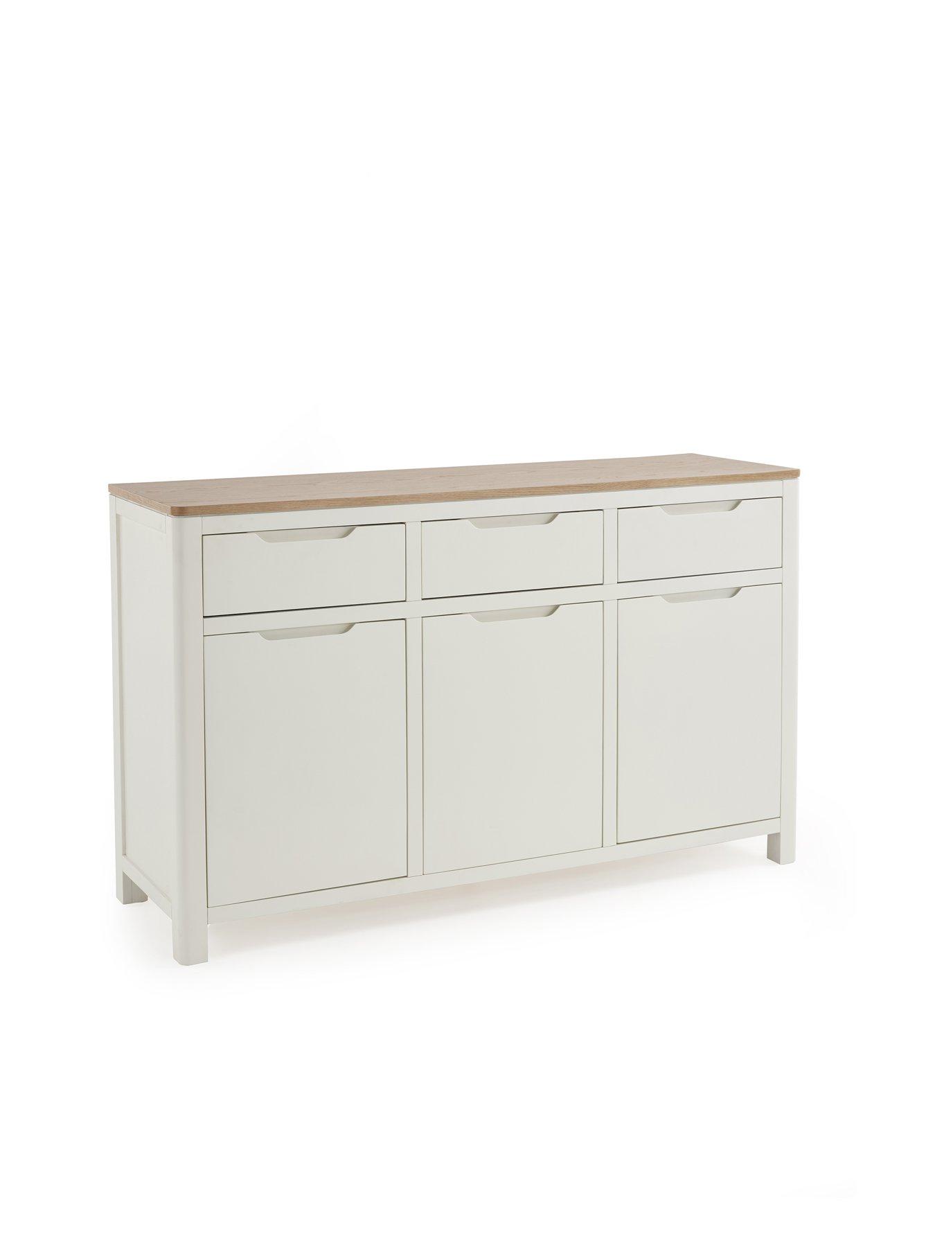Image 3 of 7 of The Very Collection Saxon Large Ready Assembled&nbsp;Sideboard - Cream/Oak
