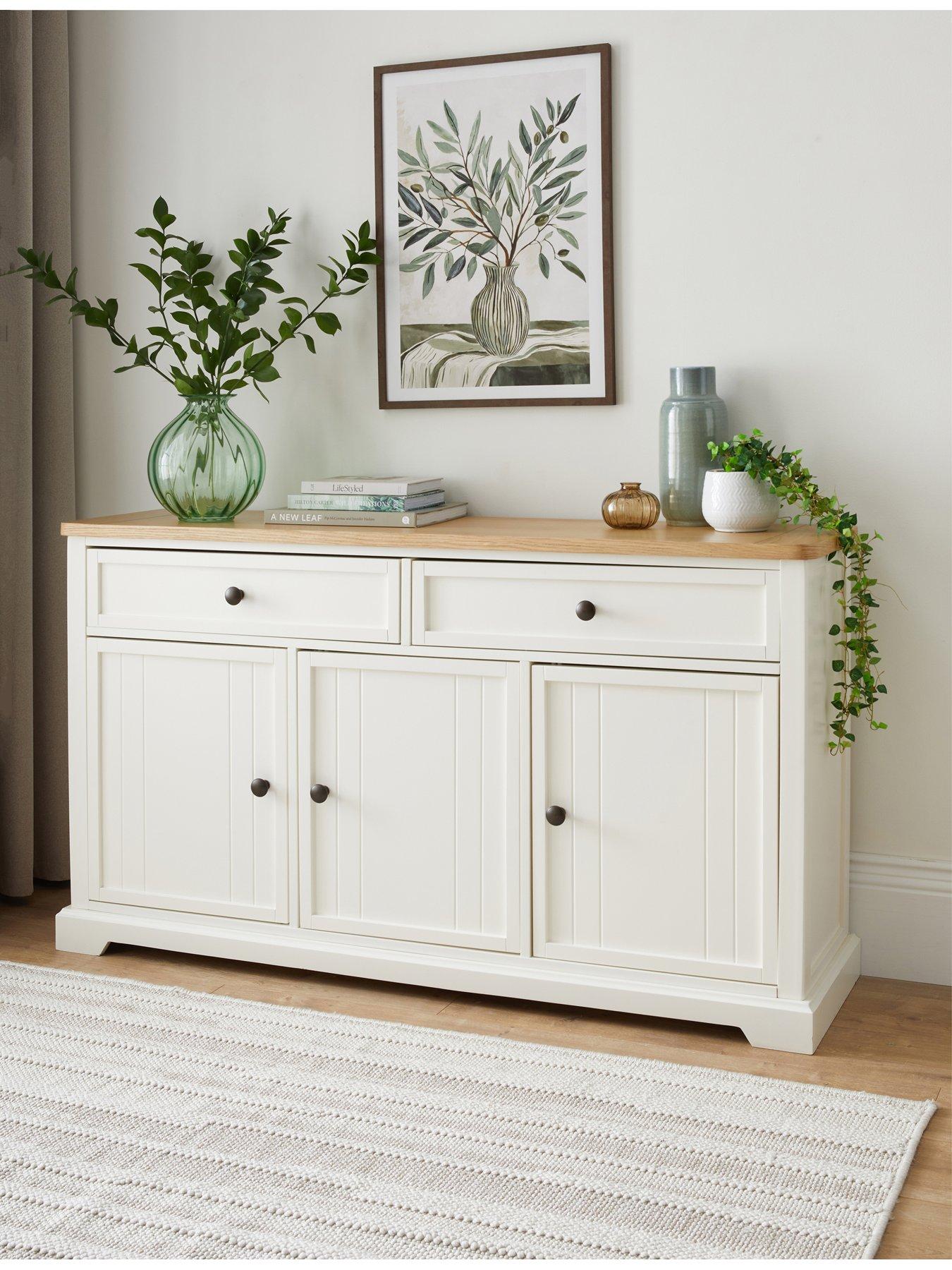 Image 1 of 7 of The Very Collection Charlton Sideboard - Ivory/Oak - FSC&reg; Certified