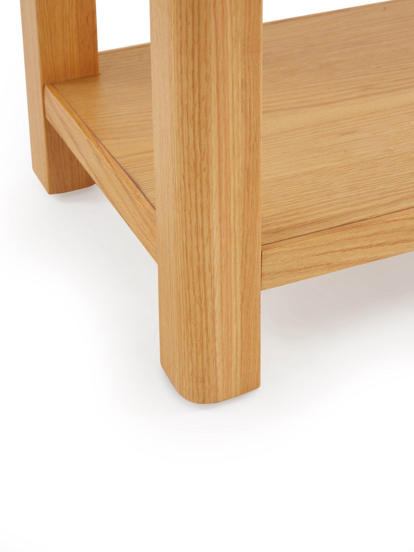 Image 5 of 7 of The Very Collection Saxon&nbsp;2 Drawer Console Table with Shelf&nbsp;- Oak