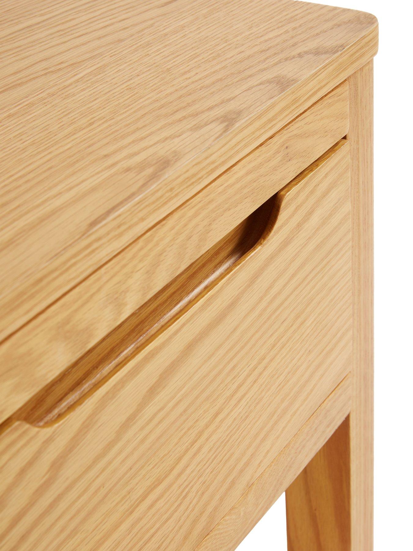 Image 6 of 7 of The Very Collection Saxon&nbsp;2 Drawer Console Table with Shelf&nbsp;- Oak
