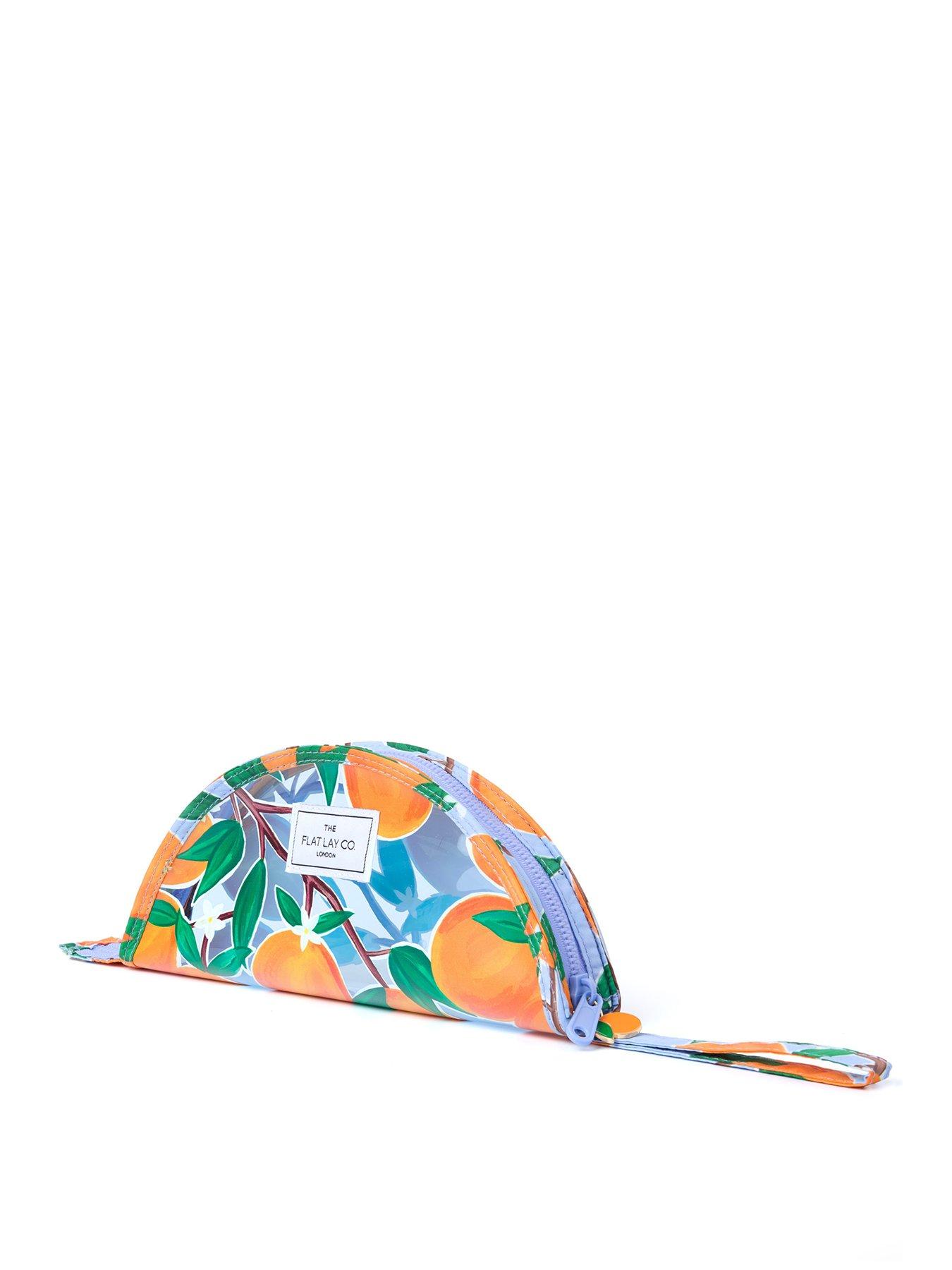 Image of The Flat Lay Co. Lunar Flat Lay Makeup Pouch - Mediterranean Oranges