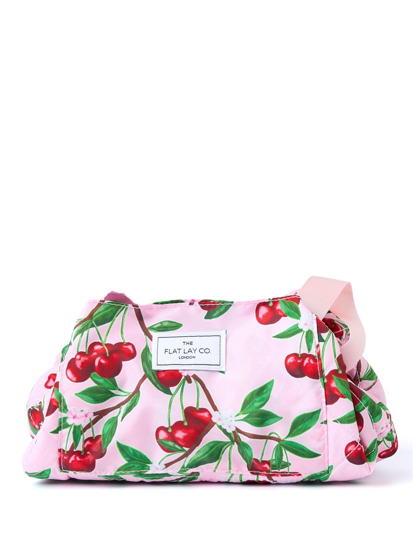 The Flat Lay Co. Drawstring Flat Lay Makeup Bag - Cherries