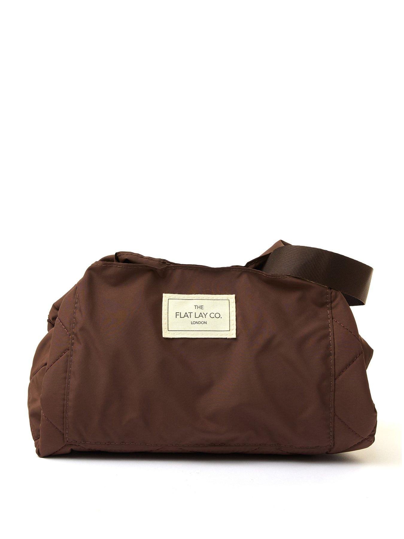 The Flat Lay Co. Drawstring Flat Lay Makeup Bag - Espresso