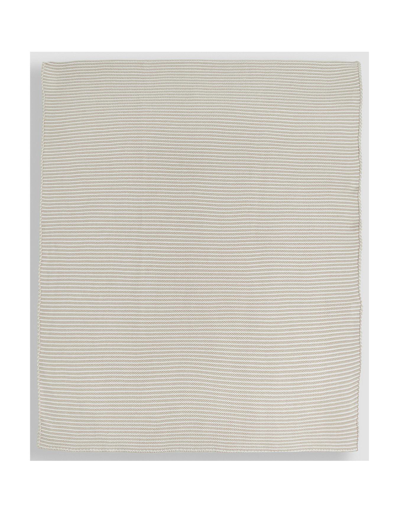 Image 2 of 4 of JoJo Maman Bebe Knitted Stripe Blanket Grey