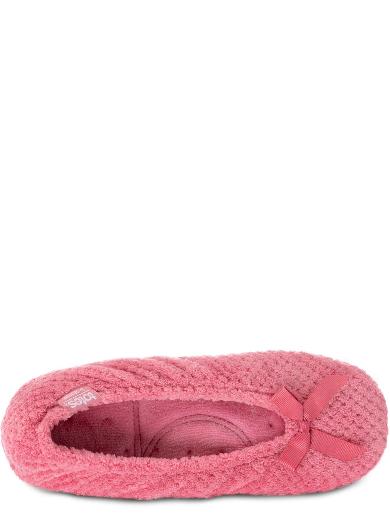 Image 3 of 5 of TOTES Totes Isotoner Popcorn Terry Ballet Slippers - Pink