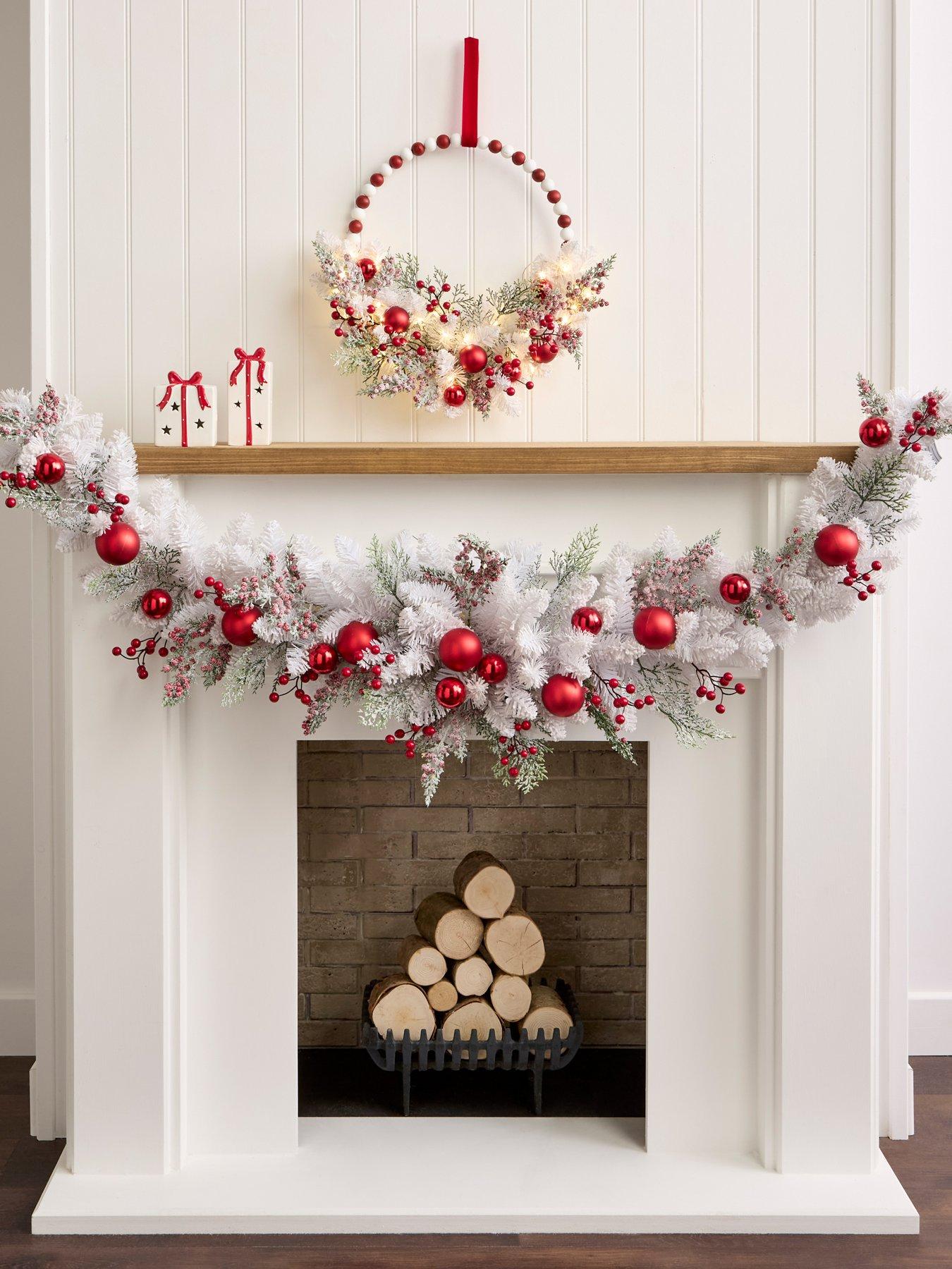 Very Home White Foliage and Berries Swag Christmas Garland - 180 cm