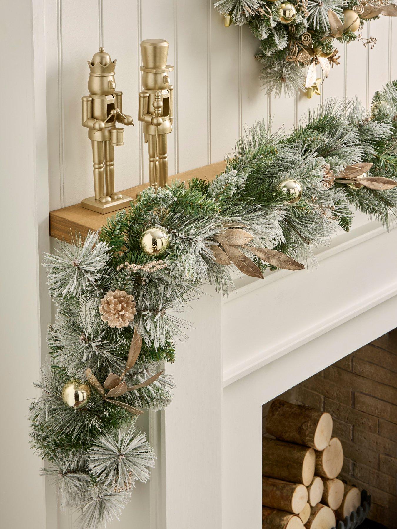 The Very Collection Flocked Foliage Christmas Garland - 6ft