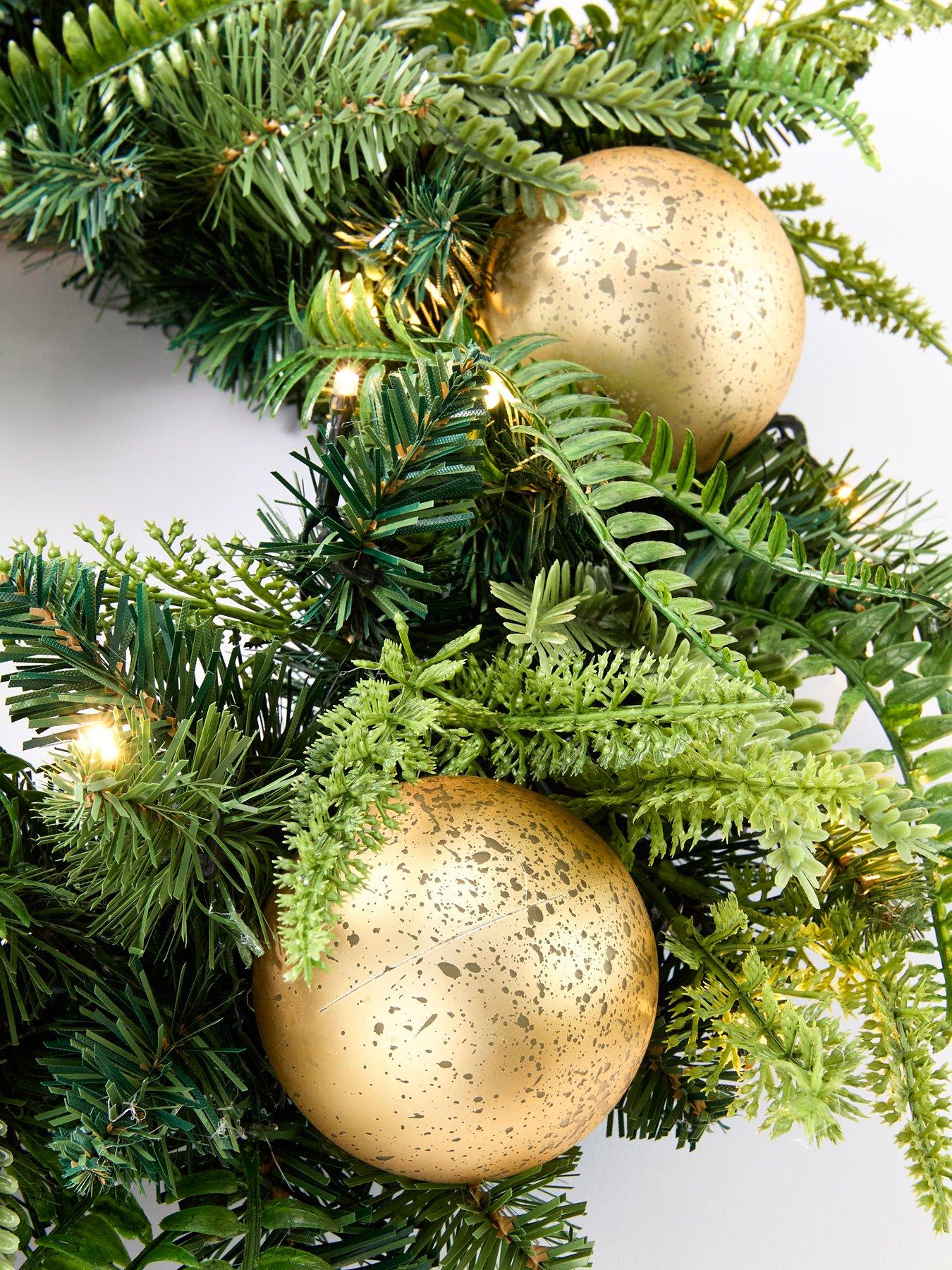 very-home-60-cm-pre-lit-fern-and-gold-bauble-ovalnbspchristmasnbspwreathoutfit
