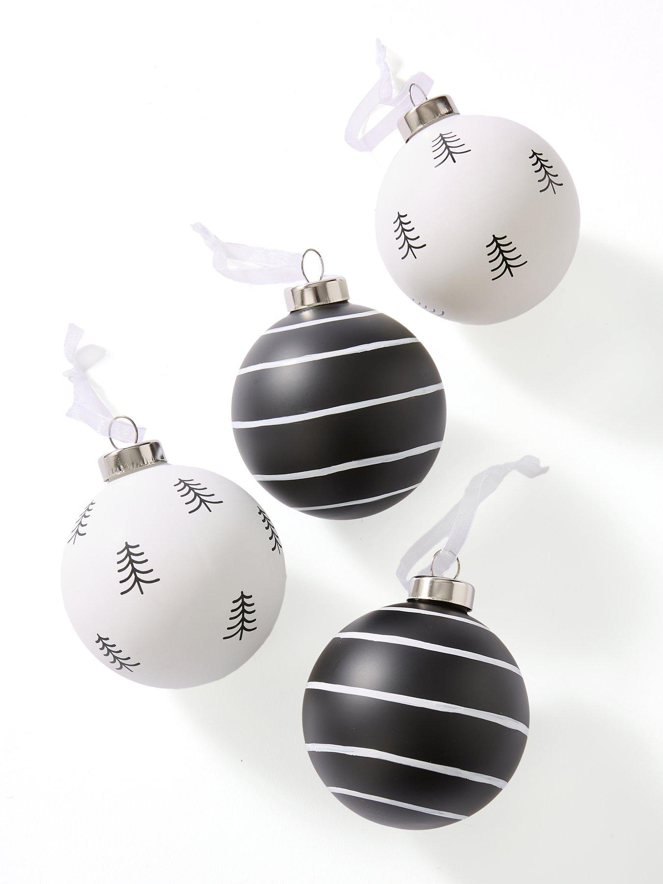 very-home-set-ofnbsp4-stripe-and-tree-christmas-baubles--nbspblackwhitestillFront