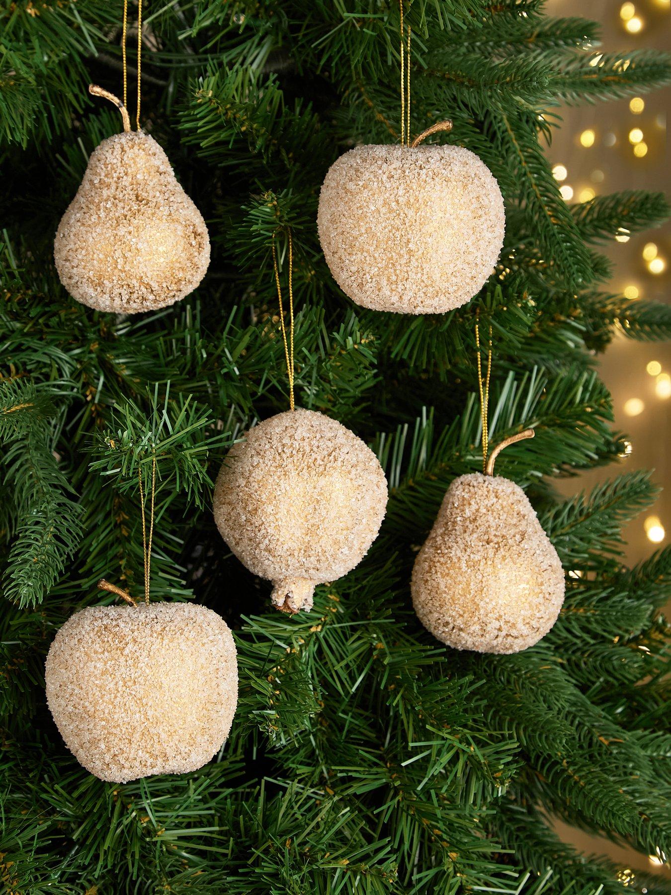 Very Home Set of 8 Fruit Christmas Tree Decorations