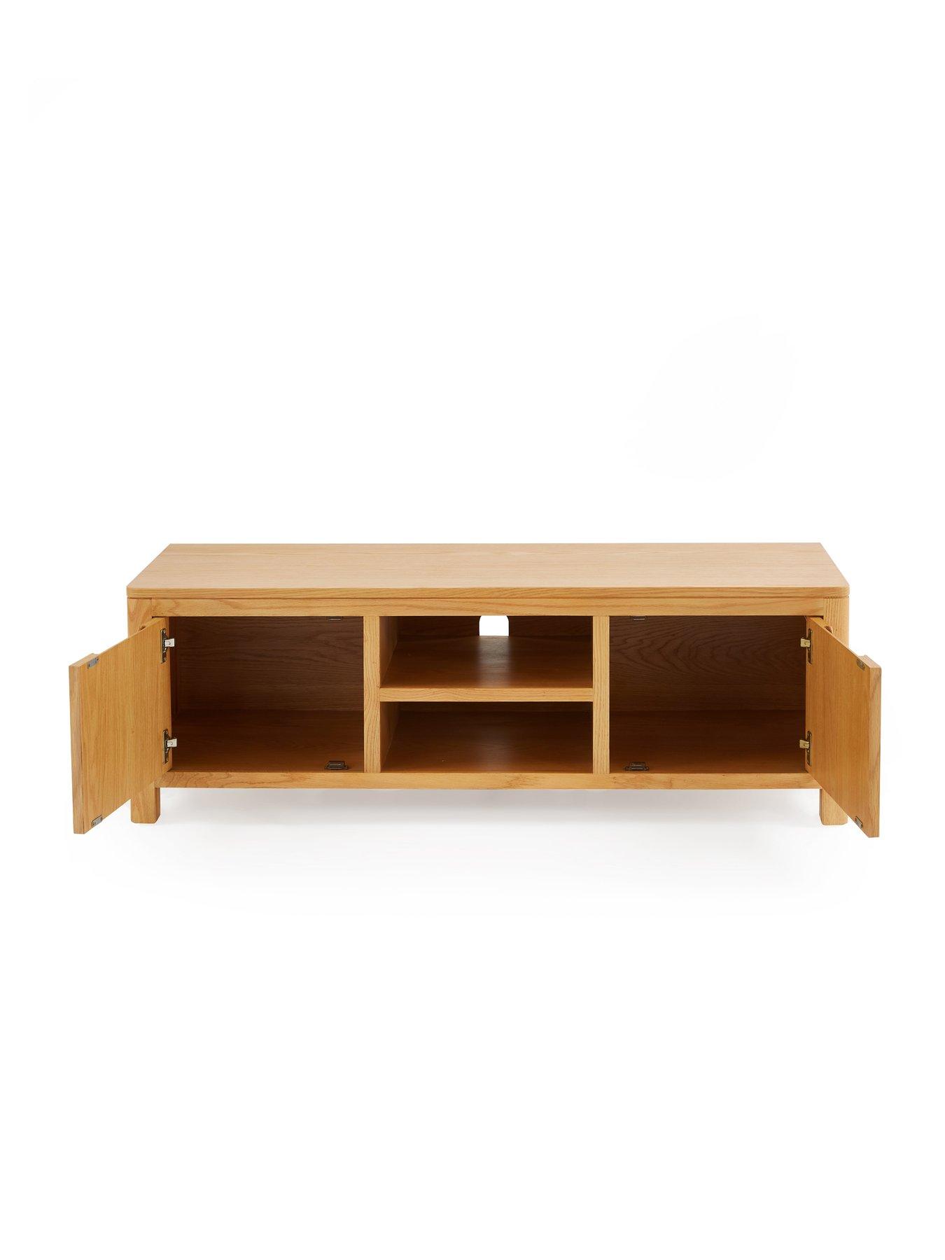 Image 4 of 7 of The Very Collection Saxon Ready Assembled&nbsp;2 Door TV Unit - Oak&nbsp;-&nbsp;fits up&nbsp;to 55 inch TV