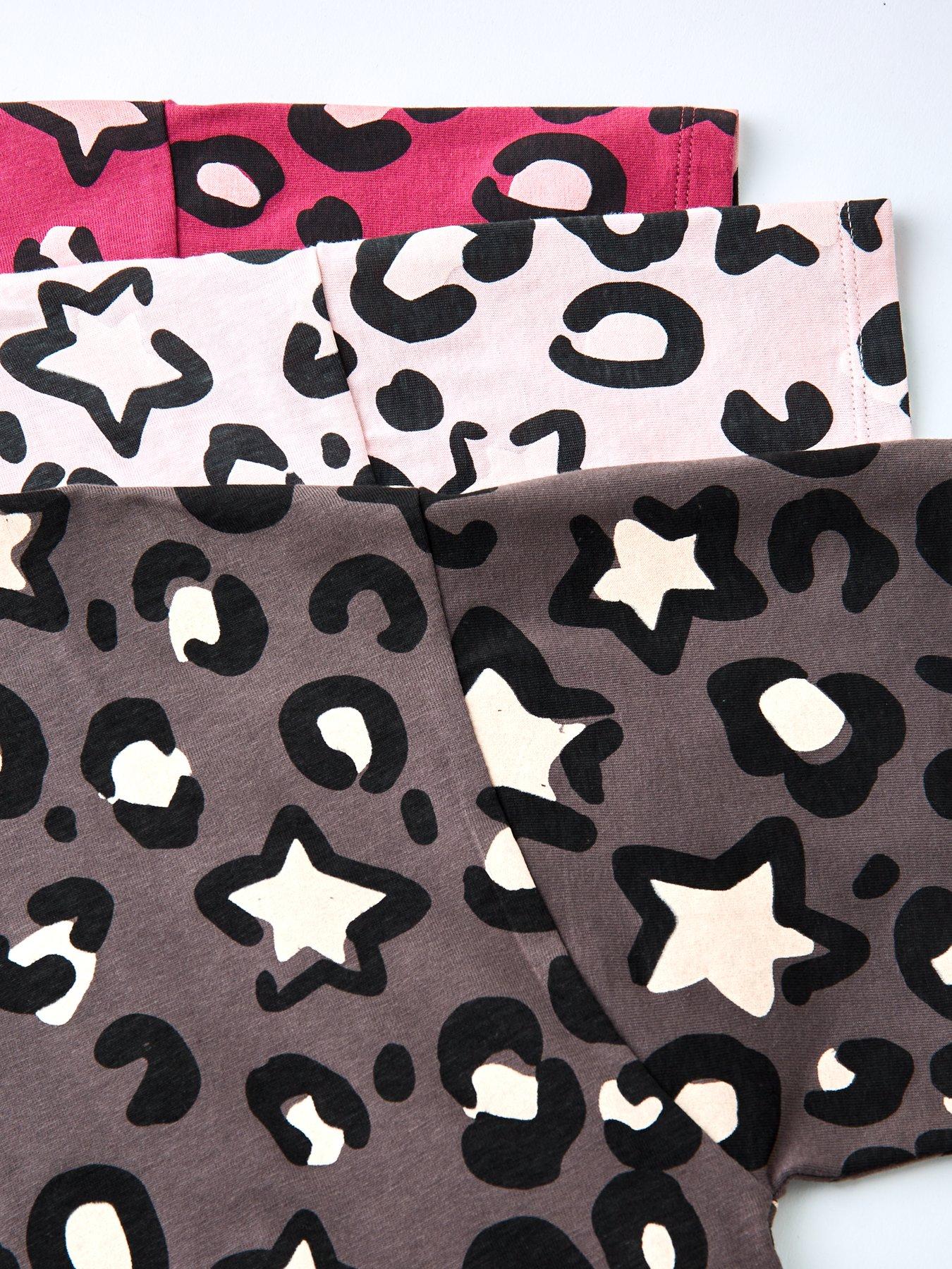 Image 4 of 5 of The Very Collection Girls 3 Pack Leopard Print Pyjamas - Multi