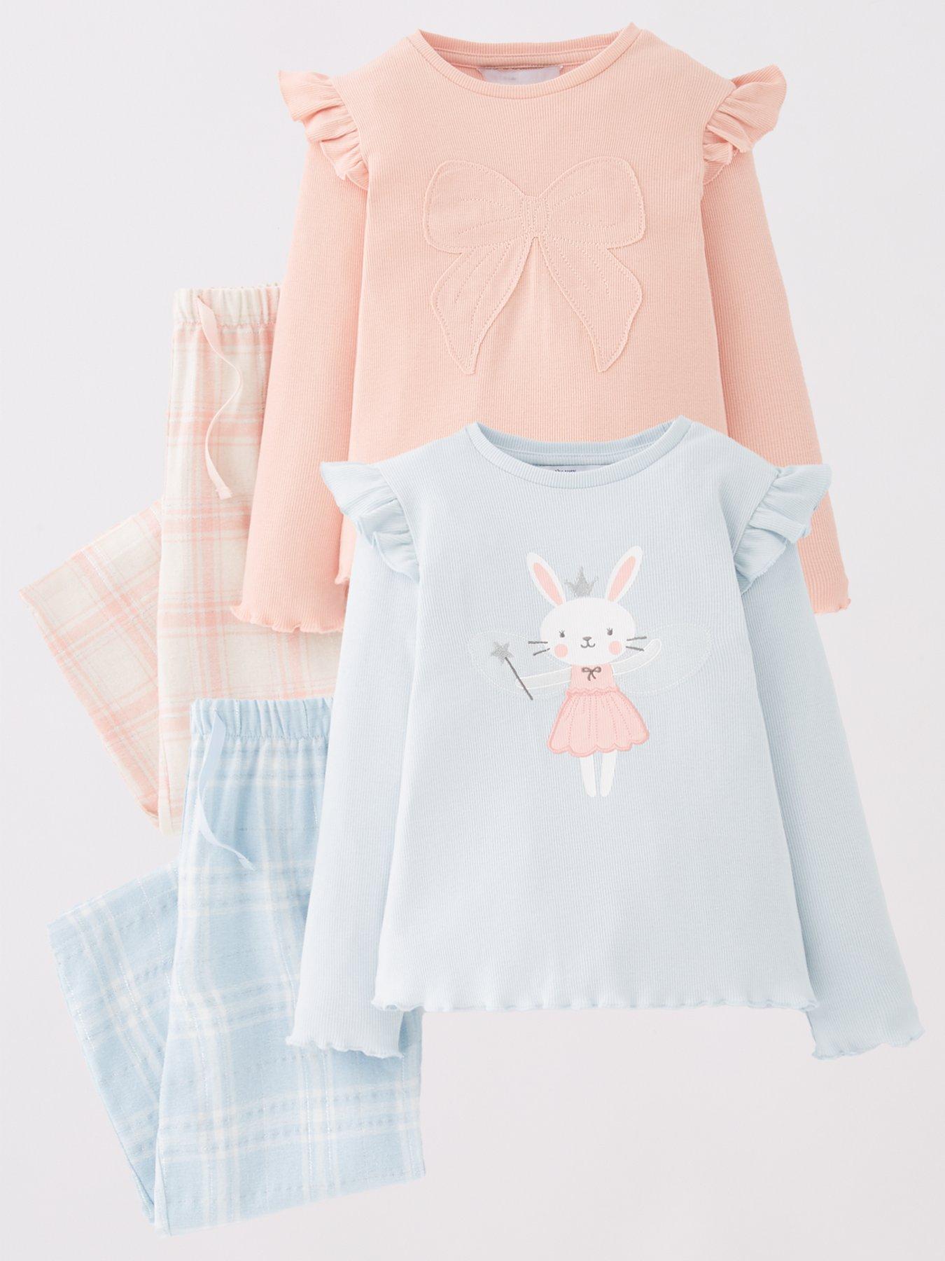 The Very Collection Girls 2 Pack Applique Top With Check Bottoms - Multi