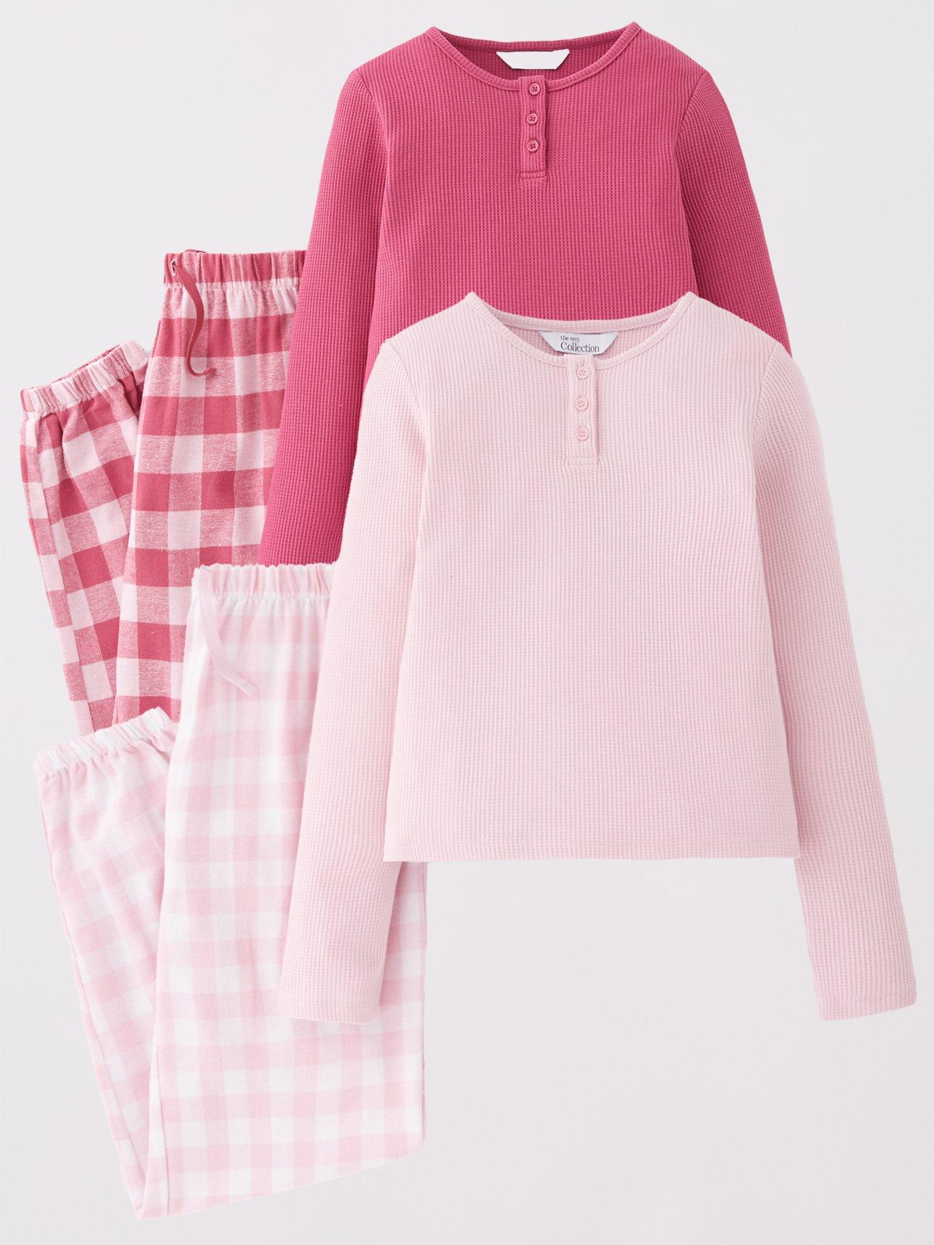 The Very Collection 2 Pack Tee and Woven Check PJ Set - Multi