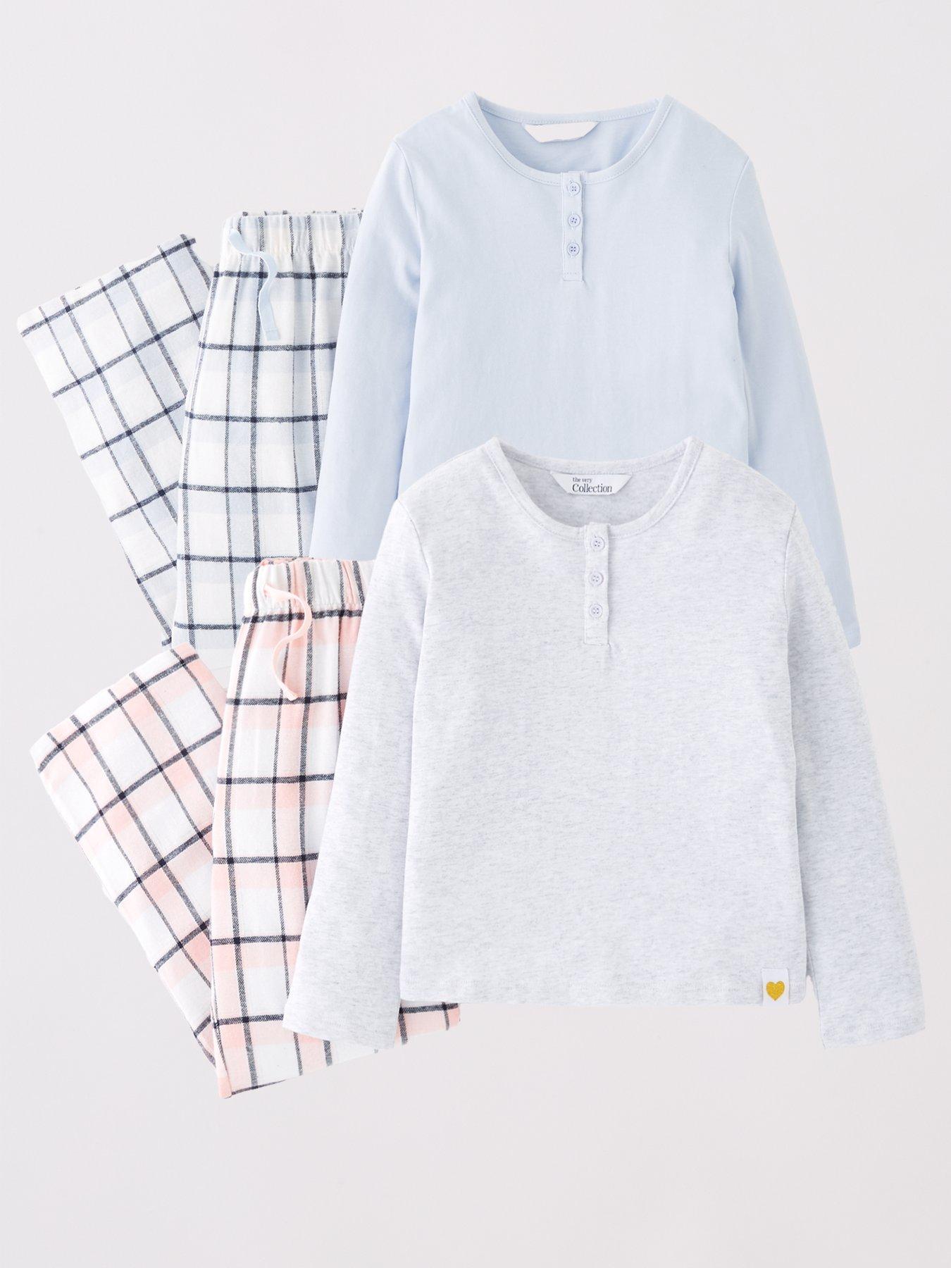The Very Collection Girls 2 Pack Woven Check Pyjamas - Multi