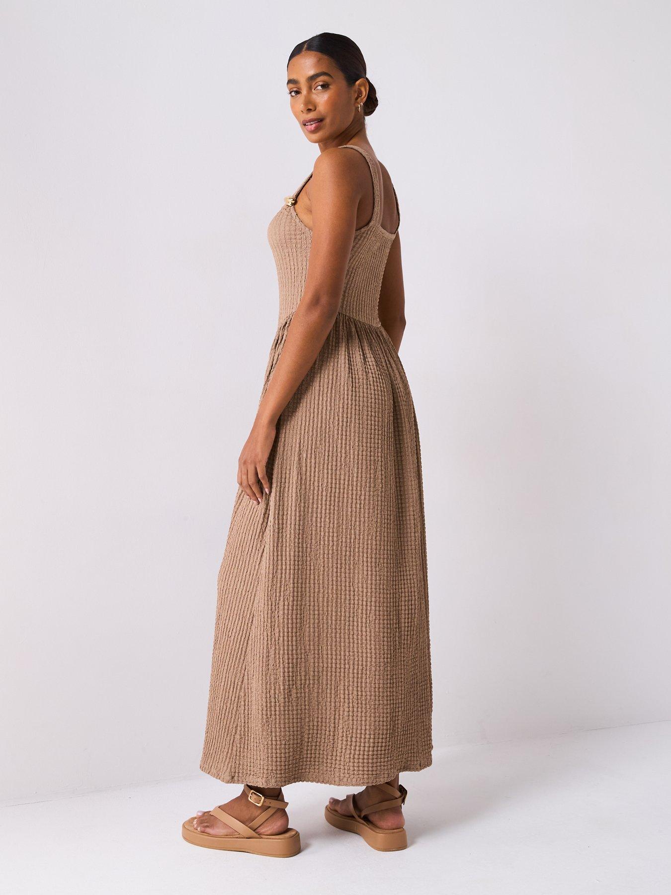 v-by-very-trim-detail-drop-hem-midaxi-dress-brownstillFront