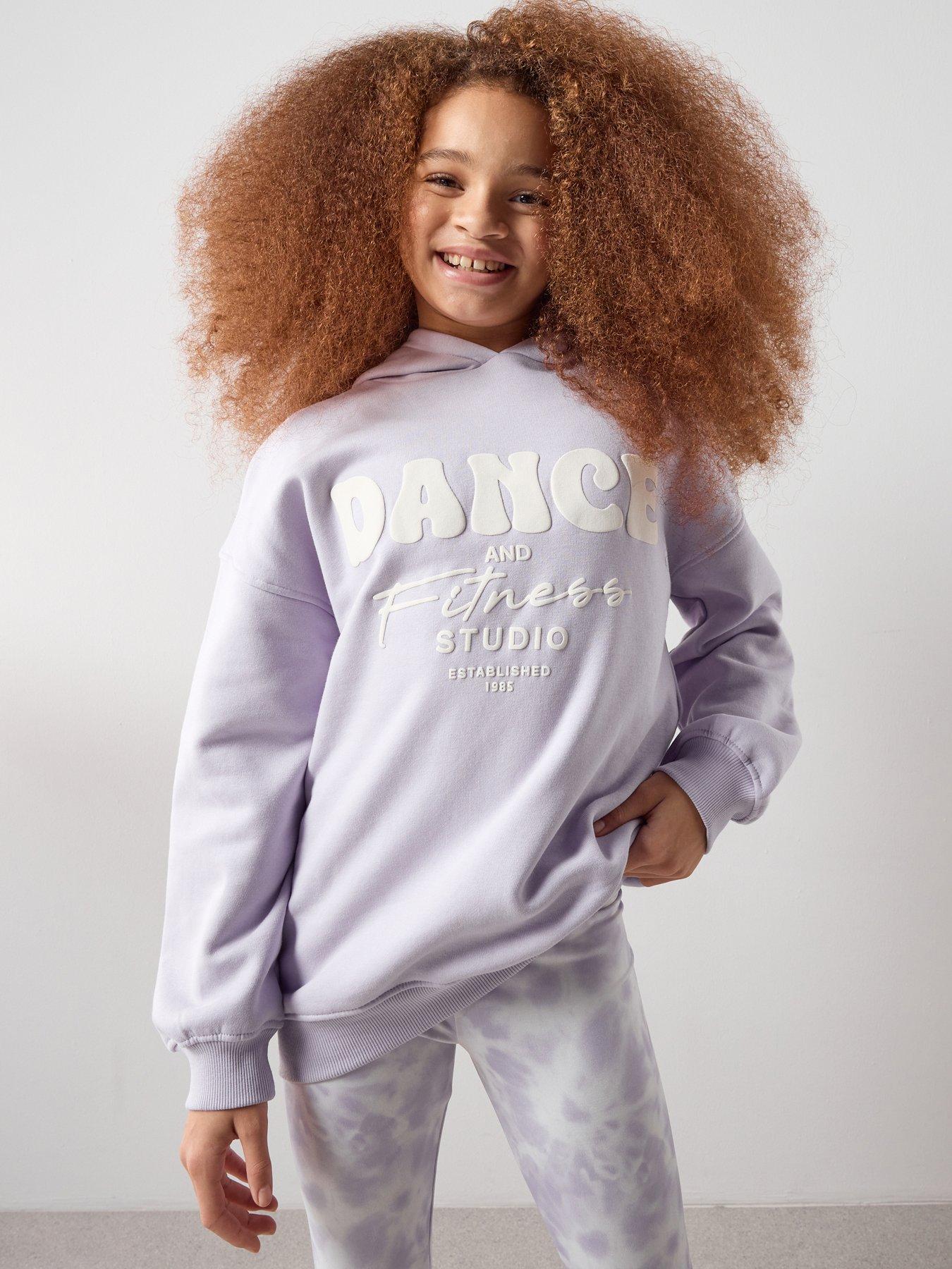 The Very Collection Girls Dance Slogan Hoody - Lilac