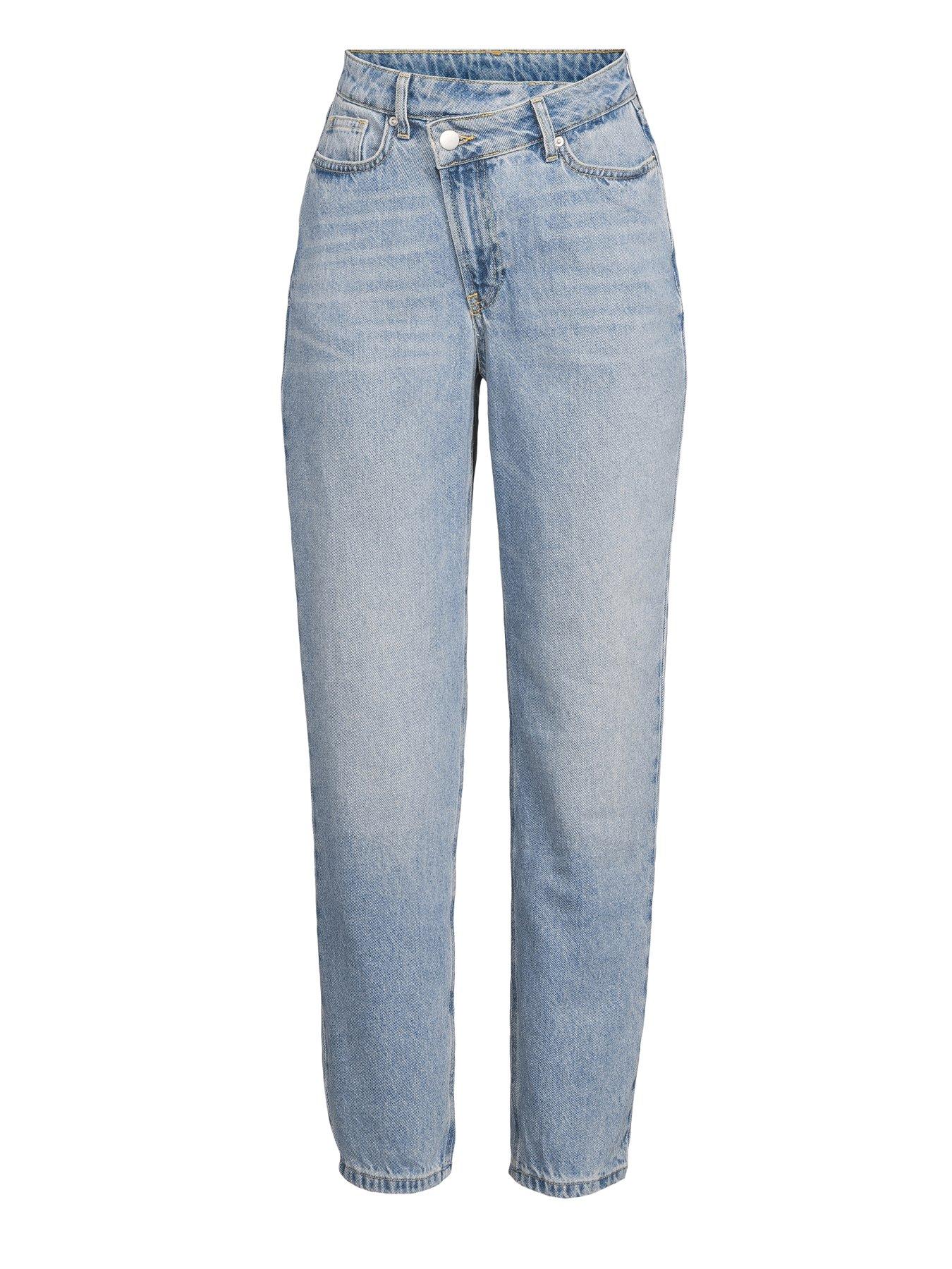 Image 7 of 7 of The Very Collection Wrap Front Mom Jeans - Mid Wash
