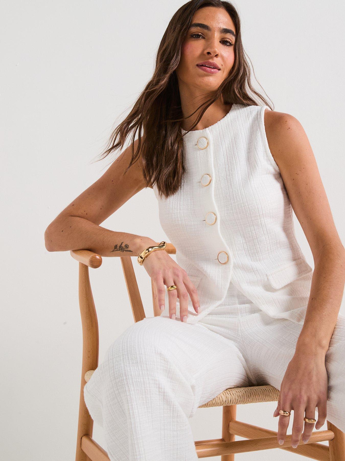 v-by-very-textured-button-up-sleeveless-top-co-ord-creamdetail
