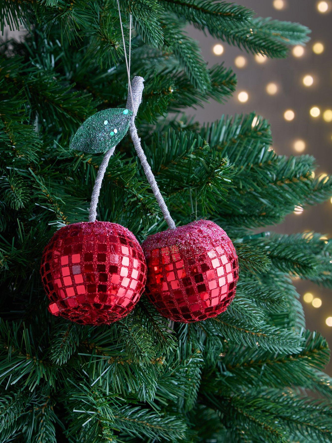 The Christmas Gift Co Disco Cherry Christmas Tree Decorations - 8 cm