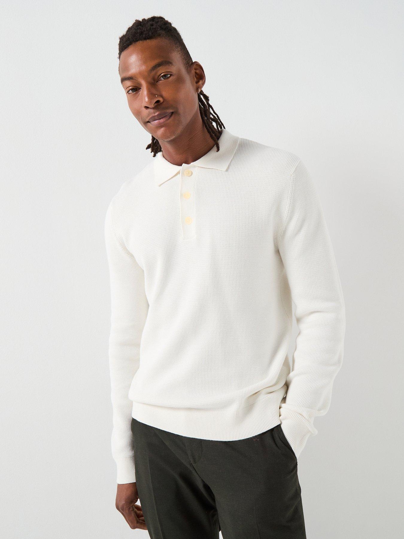 Image 1 of 6 of Selected Selected Dane Long Sleeve Knitted Polo Top