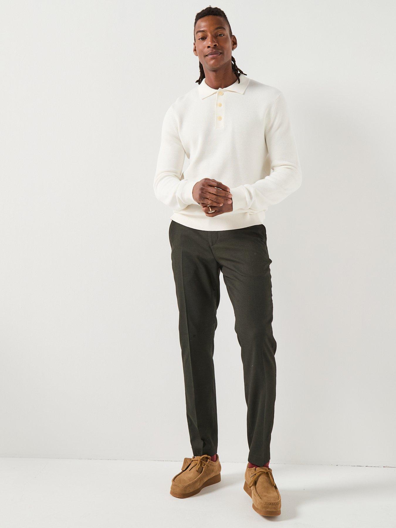 Image 3 of 6 of Selected Selected Dane Long Sleeve Knitted Polo Top
