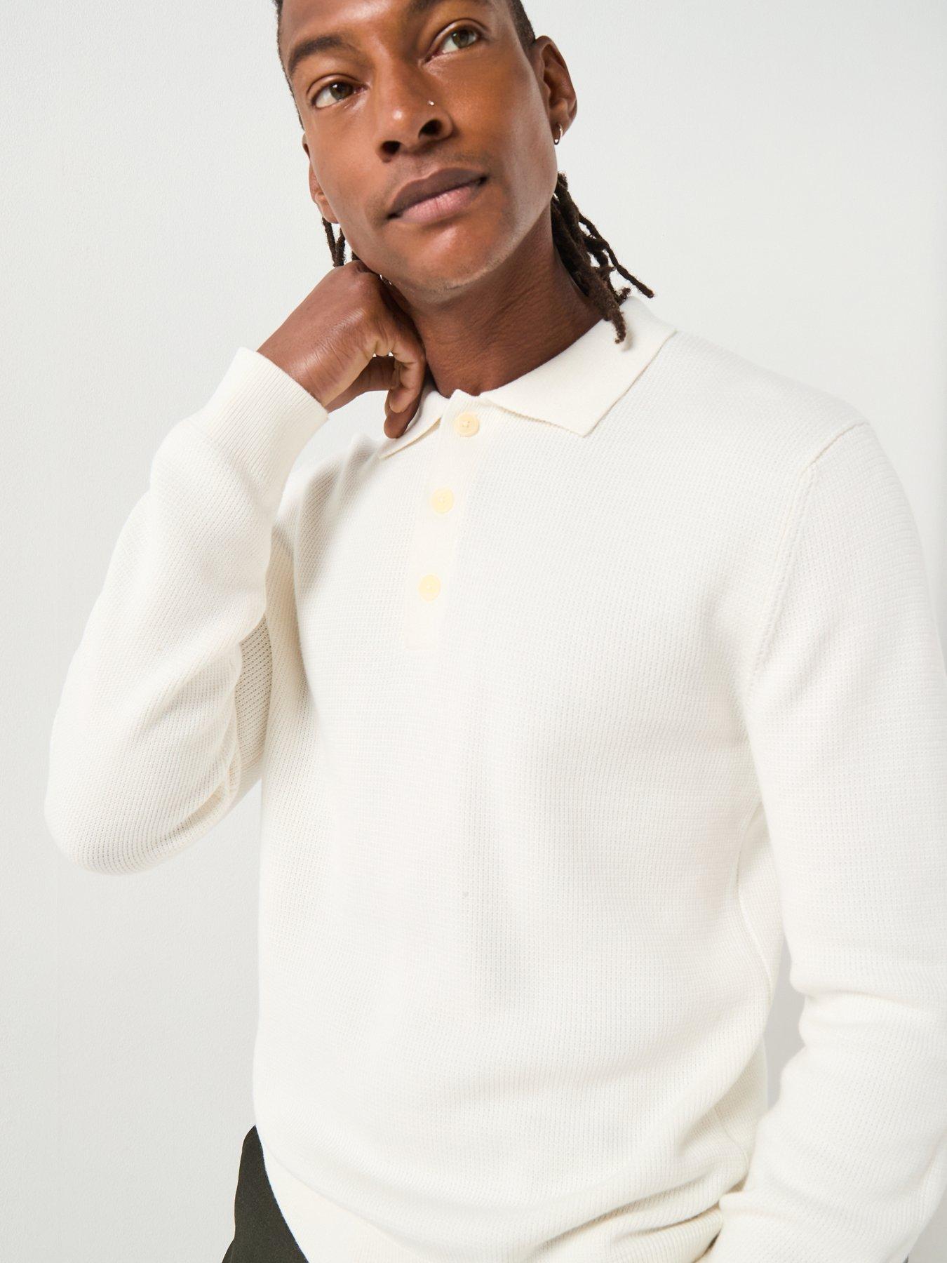 Image 5 of 6 of Selected Selected Dane Long Sleeve Knitted Polo Top