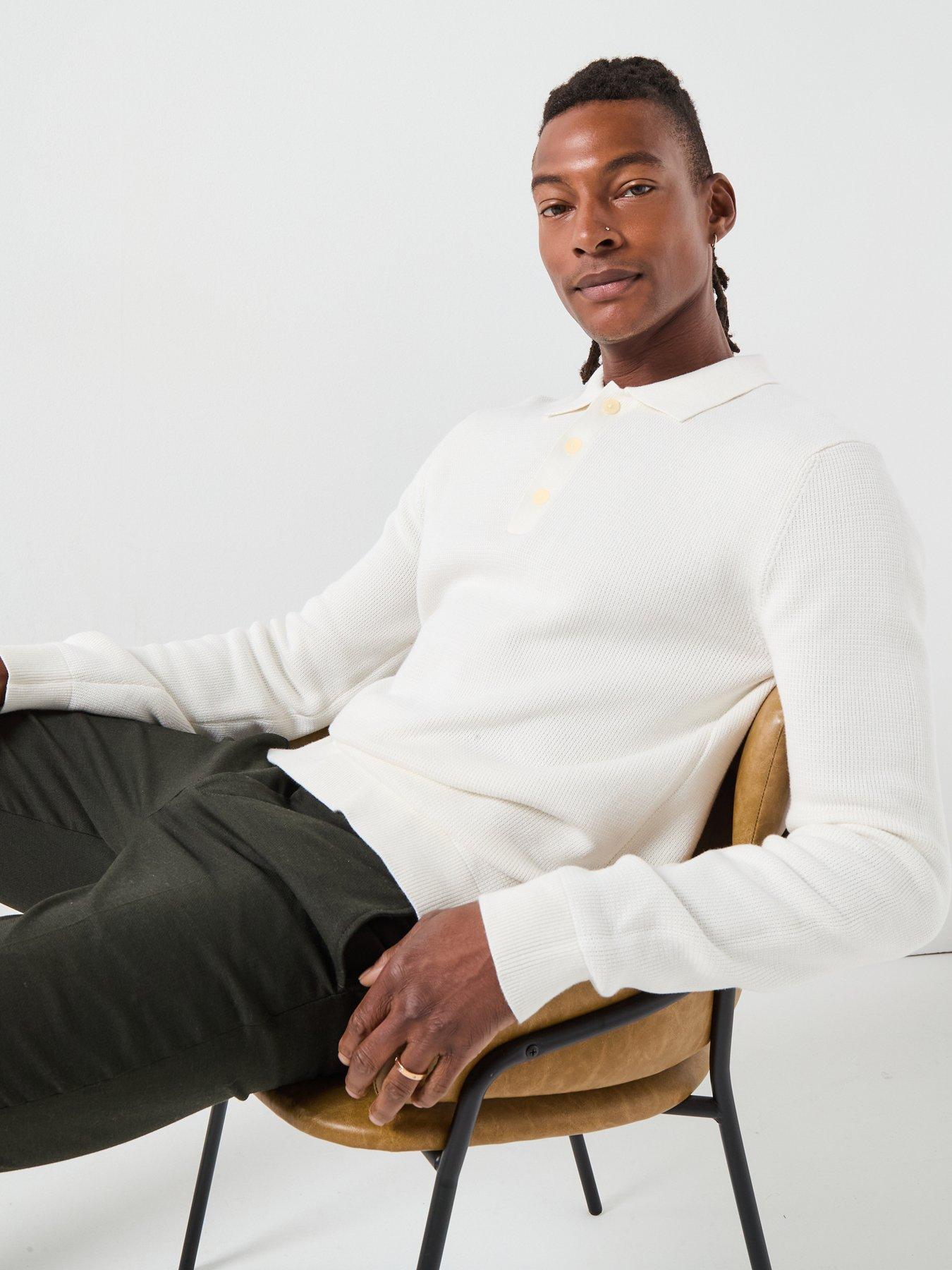 Image 6 of 6 of Selected Selected Dane Long Sleeve Knitted Polo Top