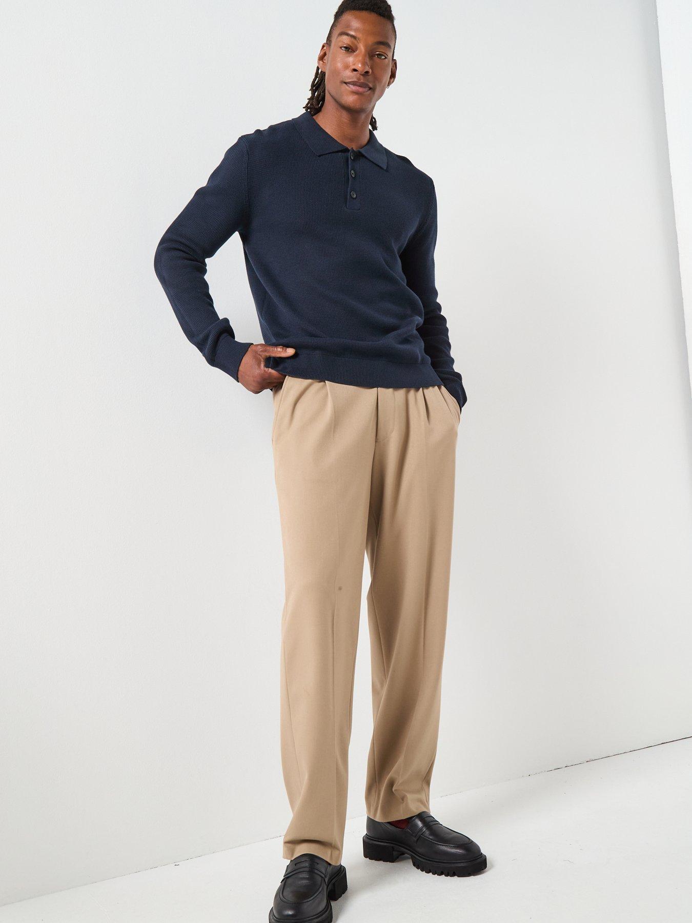 Image 3 of 6 of Selected Selected Dane Long Sleeve Knitted Polo Top