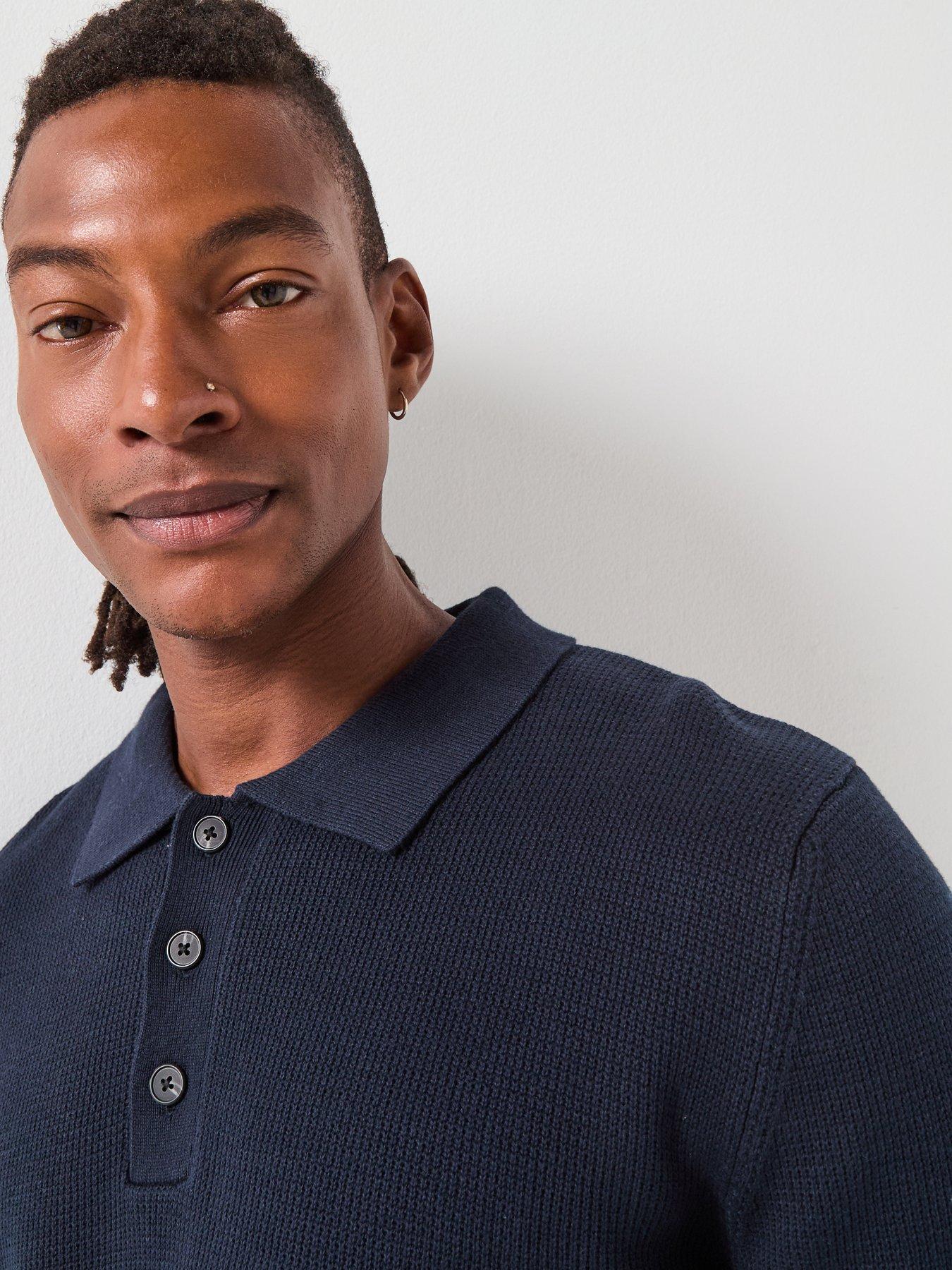 Image 4 of 6 of Selected Selected Dane Long Sleeve Knitted Polo Top