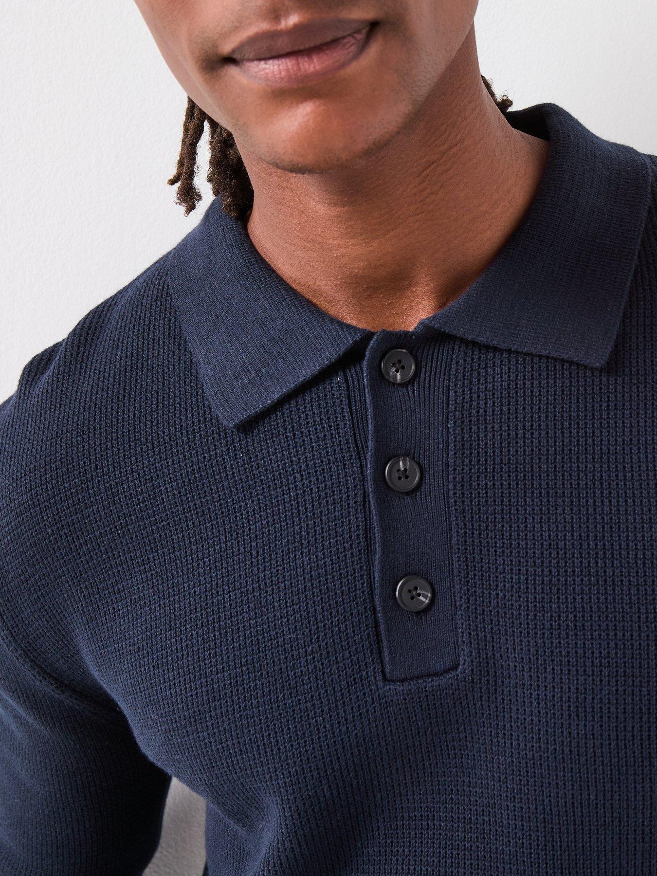 Image 6 of 6 of Selected Selected Dane Long Sleeve Knitted Polo Top