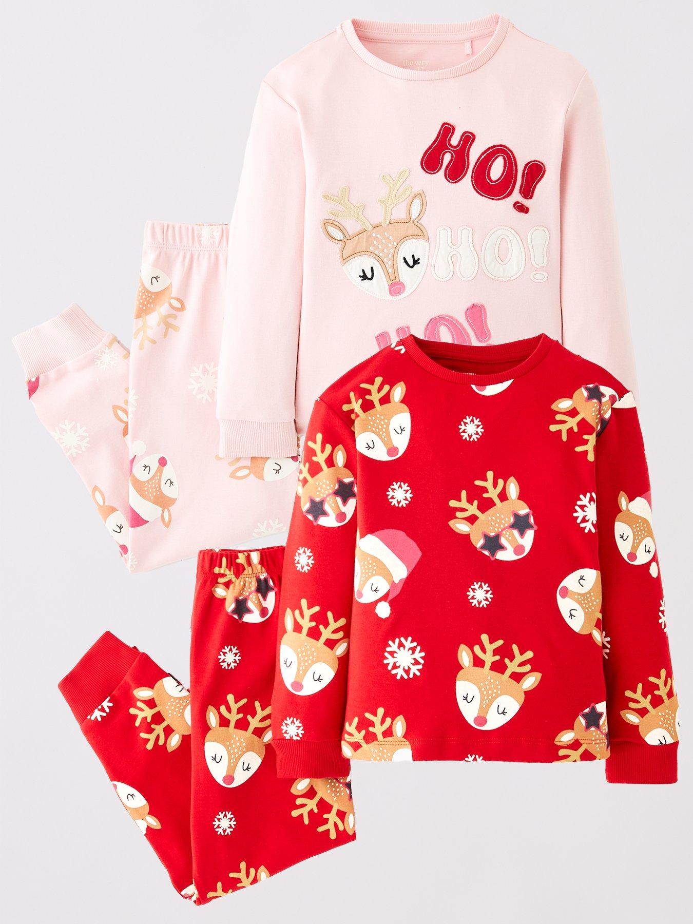 The Very Collection Girls Novelty 2 Pack Christmas Pyjamas - Multi